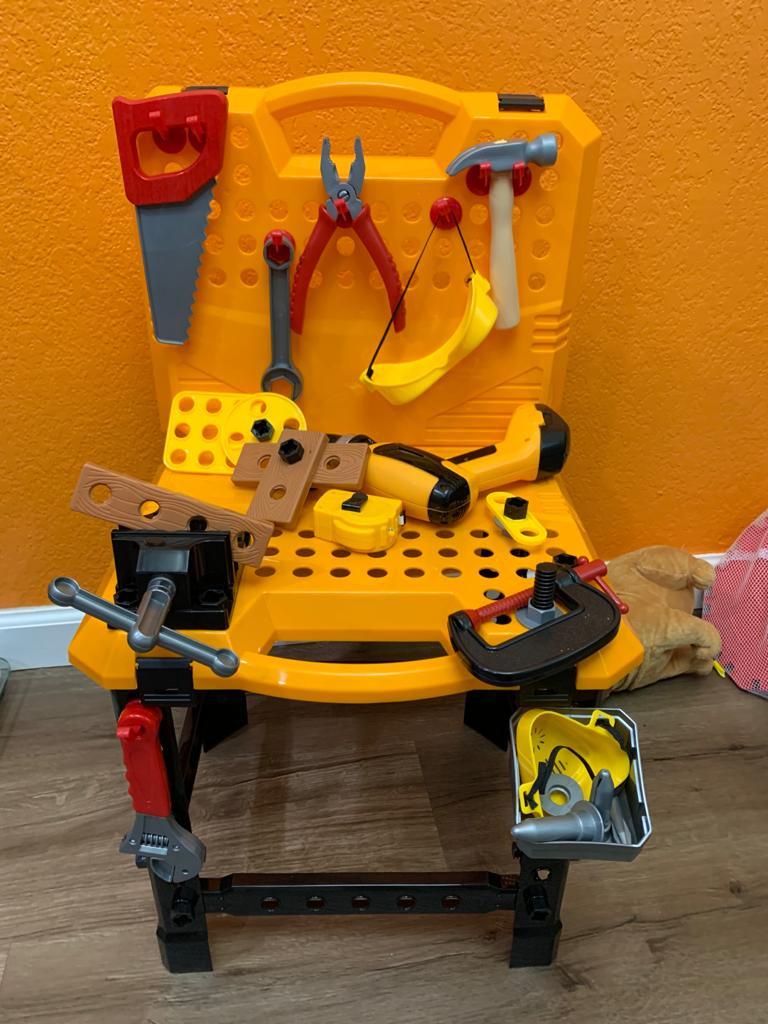 Toy Choi's Kids Tool Bench with Realistic Kids Drill 82pcs Toddler Tool Set | Construction Toy Workbench for Kids Ages 3-8, Portable Storage Design customer photo 2