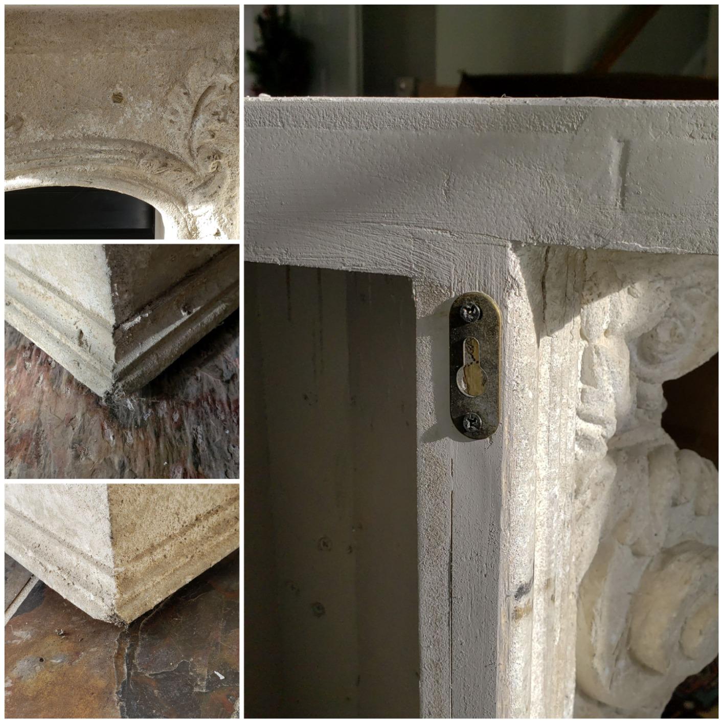 Creative Co-Op Ornate Decorative Wood Fireplace Mantel, Distressed Cream customer photo 1