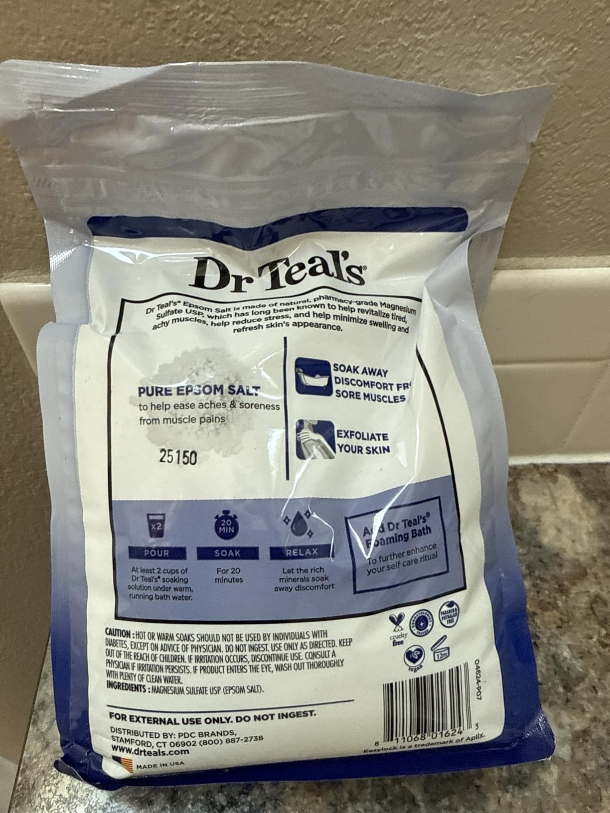 Dr Teal's Epsom Salt Magnesium Soak, Fragrance Free, 4 lbs customer photo 2