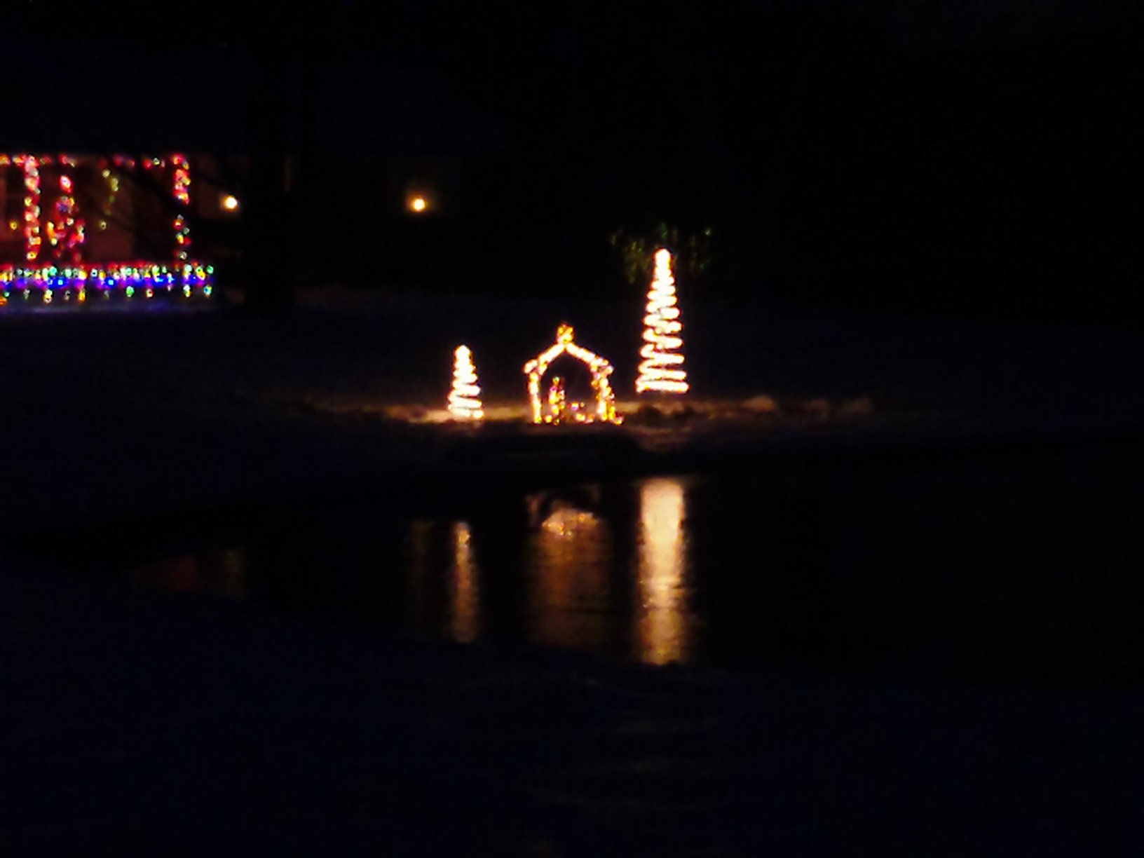 National Tree Company Pre-lit Artificial Christmas Décor - Includes Pre-strung White Mini White LED Lights and Ground Stakes - Crystal Holy Family Nativity - 4.5 ft customer photo 2