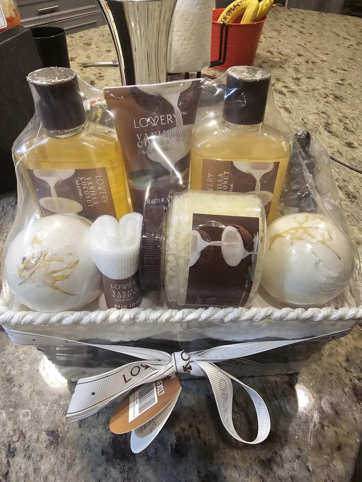 Gifts For Women Gift Basket for Women- 9 Piece Set of Vanilla Coconut Home Spa Set, Luxurious Gifts for Her, Bath and Body Sets Includes Fragrant Lotions, Large Bath Bombs, Coconut Oil customer photo 1