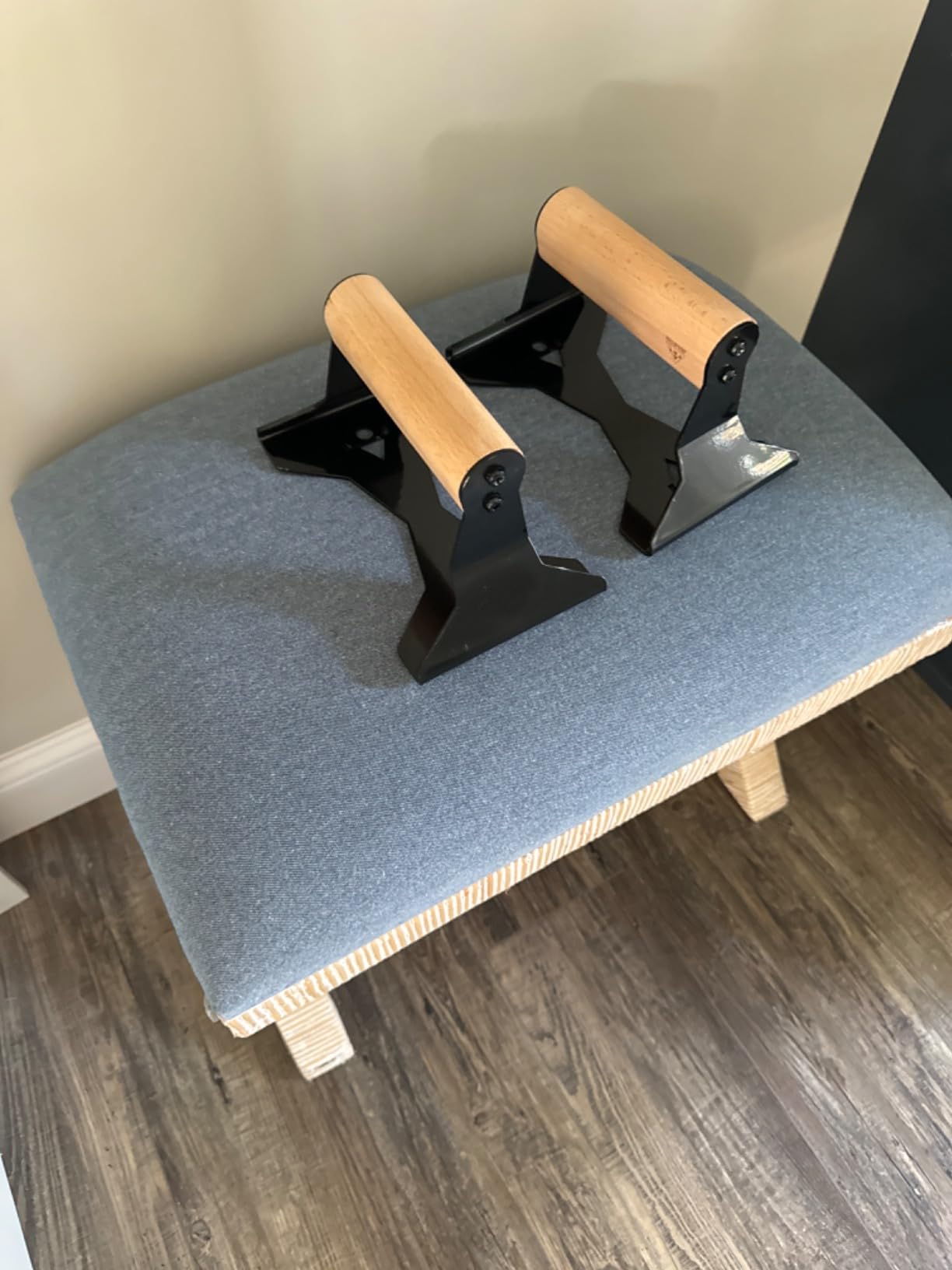 PULLUP & DIP Parallettes - Push Up Handles with Ergonomic Wooden Handles & Heavy-Duty Steel - Non-slip Parallettes Bars for Strength Training and Calisthenics - Press Up Handles for Push Ups customer photo 2