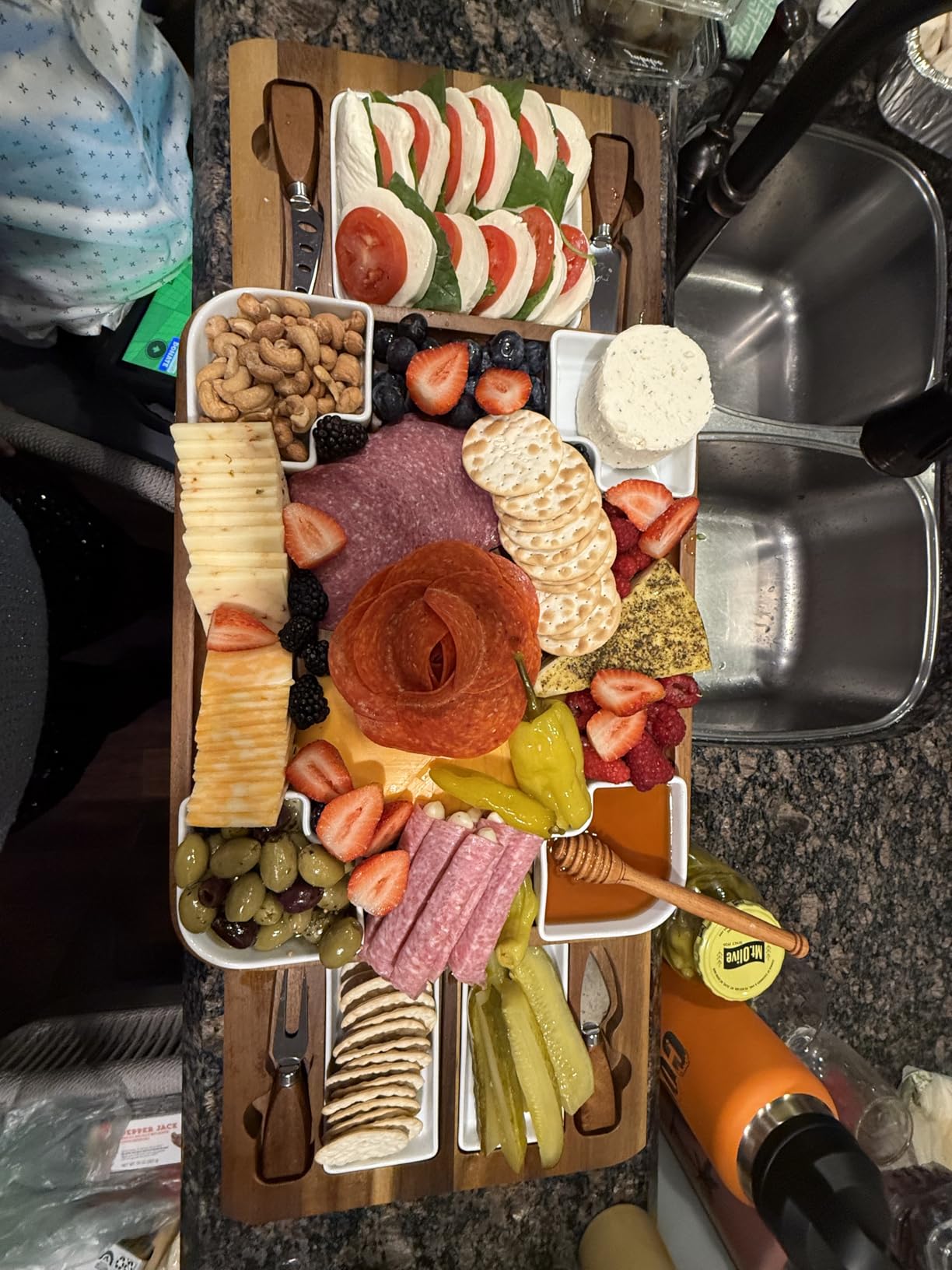 Shanik Upgraded Acacia Cheese Board Set, Square Shaped Charcuterie Set, Cheese Platter, Handcrafted Design and Stainless Steel Cutlery Set - Gift for Any Occasion No Engraving customer photo 1