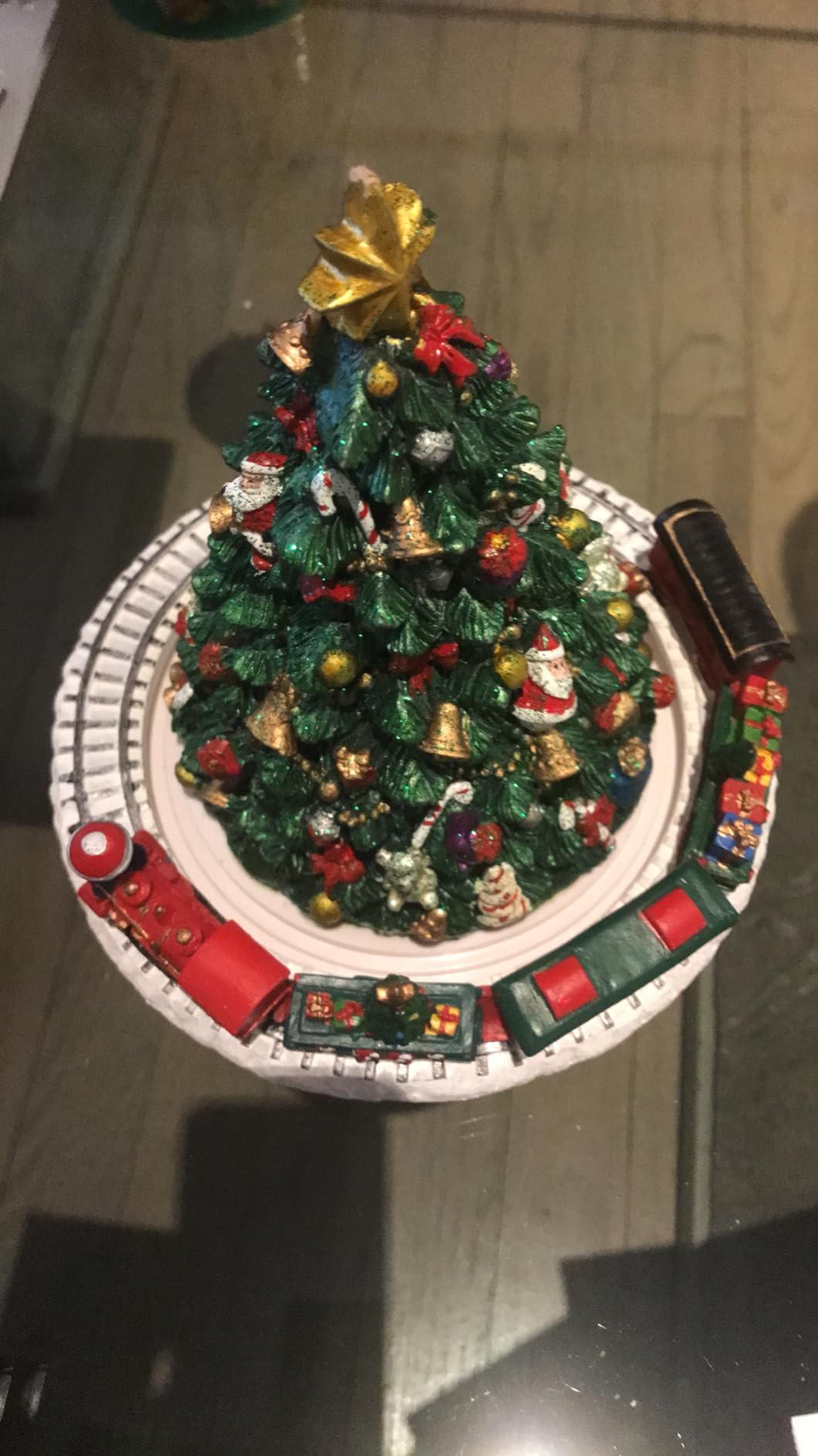 Raz Imports Animated Musical Green Christmas Tree with Train 6.25 Inch customer photo 2