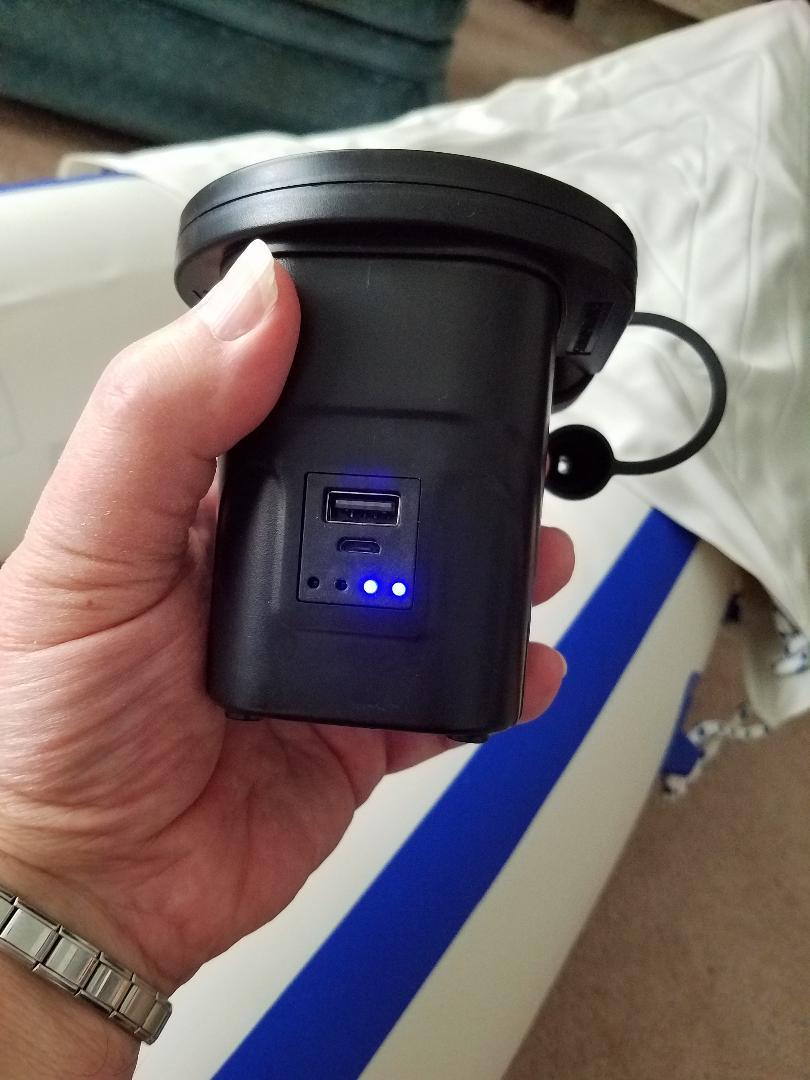Dr.Meter 4000mAh Rechargeable Air Pump for Inflatables Ultra Fast Inflator | Portable Quick-Fill Inflate/Deflate Air Mattress Pump for Outdoor Camping Inflatable Pool Float Boat Raft Swim Ring Airbed customer photo 2