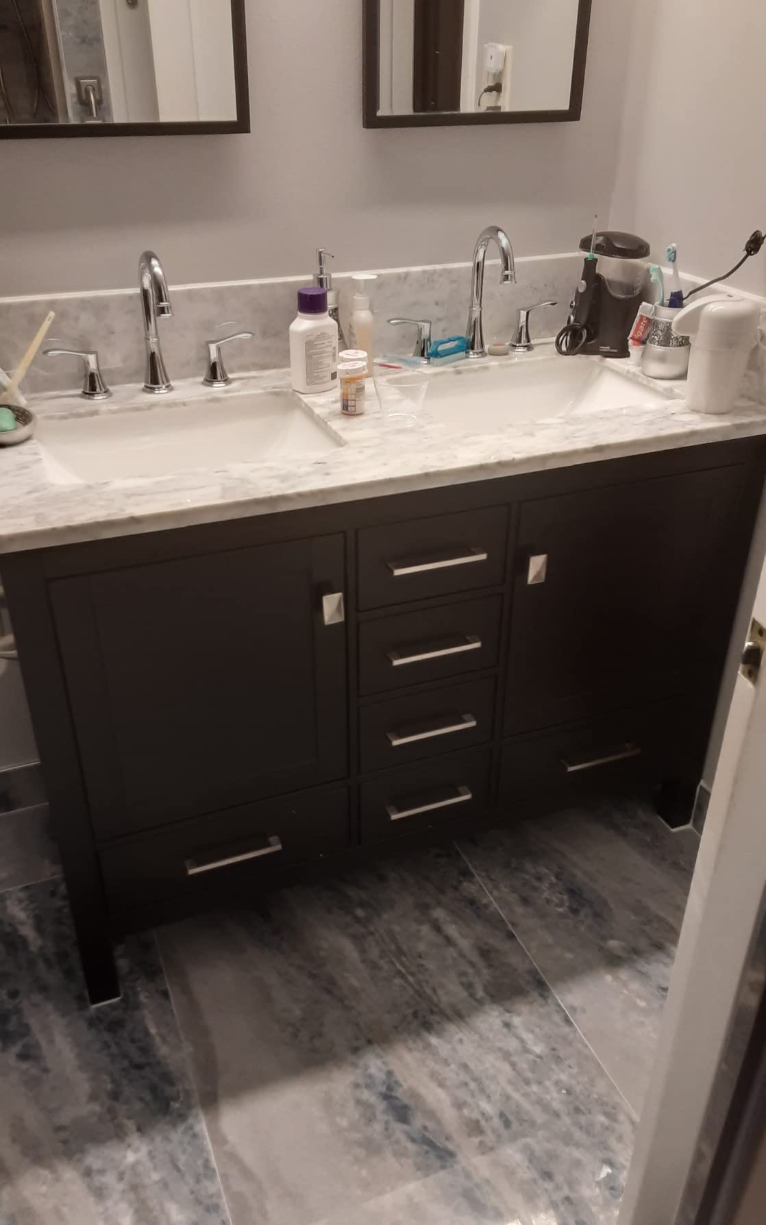 Eviva Aberdeen 48 in. White Double Sink Bath Vanity with Carrara Quartz Top and Undermount Porcelain Sinks customer photo 2