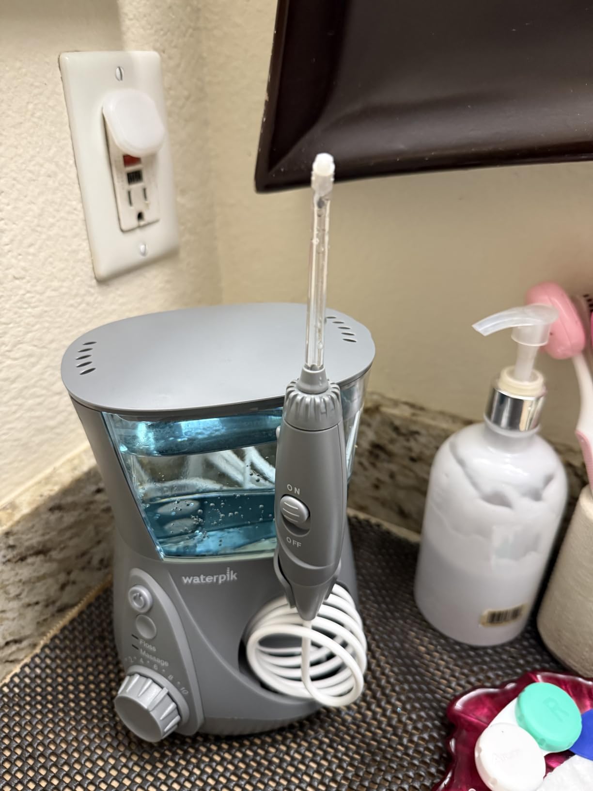 Waterpik Aquarius Countertop Water Flosser with 10 Settings, 7 Tips, Gray | For Daily Home Gum Health, Dental Braces, Implants, Teeth Cleaning, Multiple Users, ADA Accepted WP-667 Packaging May Vary customer photo 2