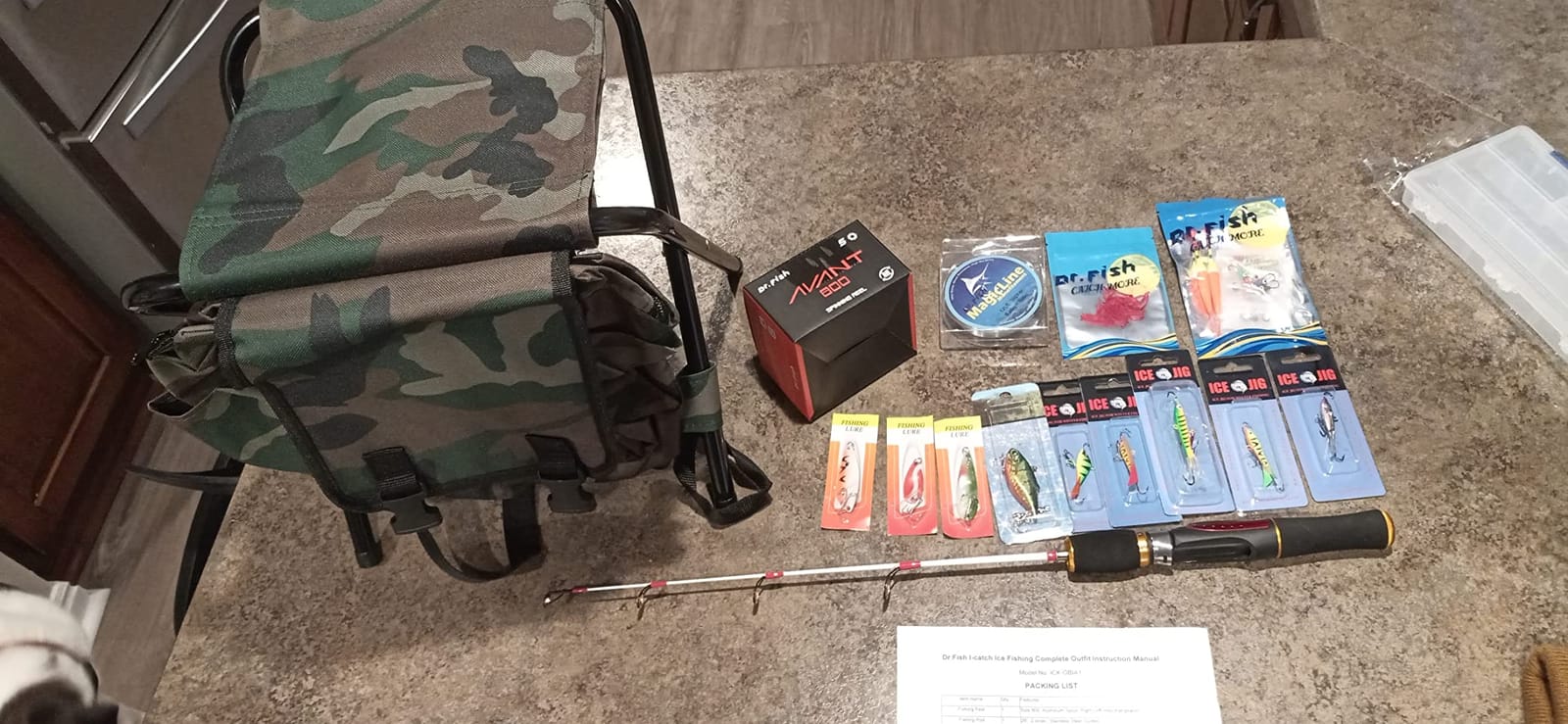 Dr.Fish Ice Fishing Rod and Reel Combo with Backpack Chair customer photo 1