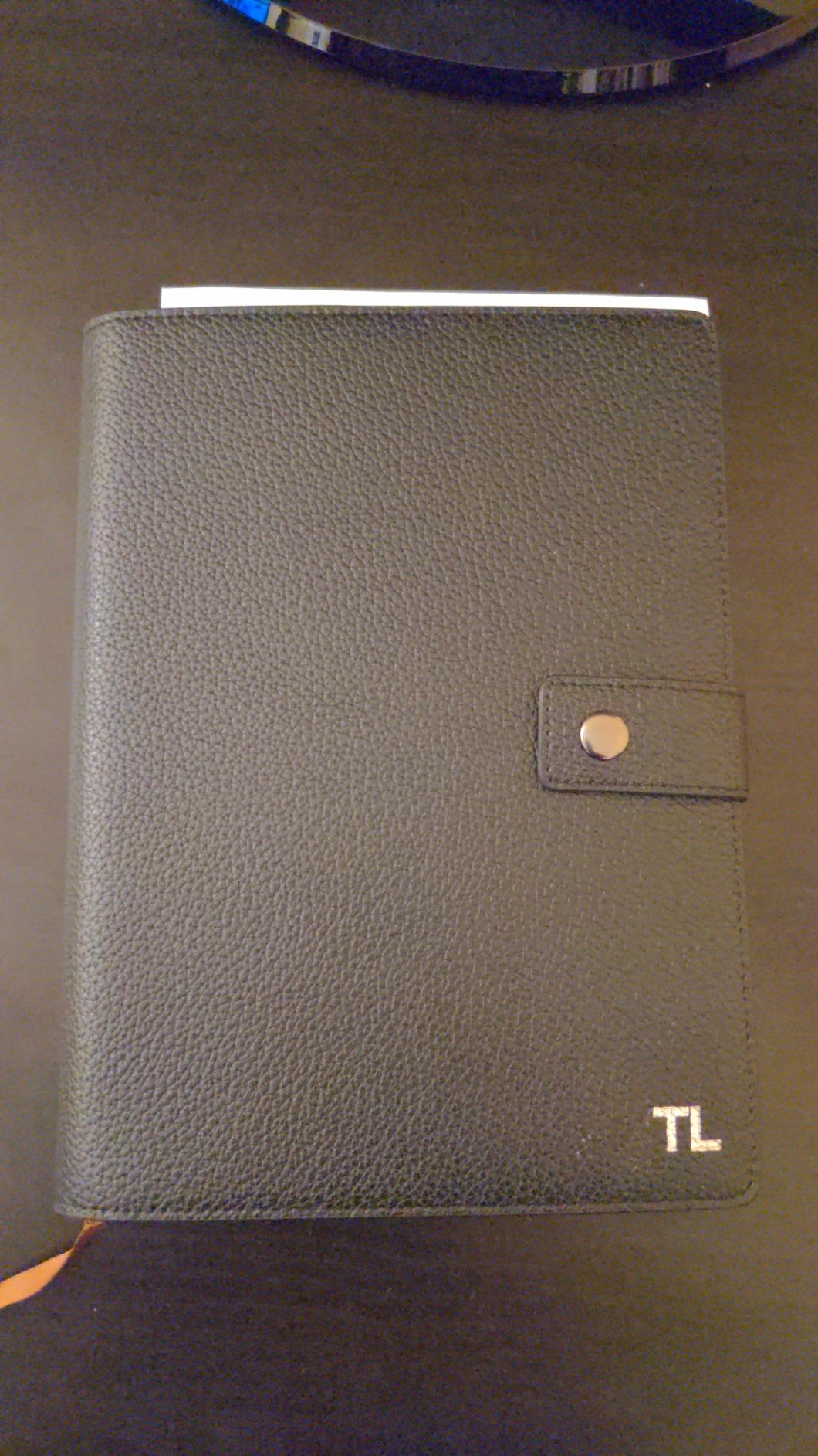 CASE ELEGANCE Full Grain Premium Leather Refillable Journal Cover with A5 Lined Notebook, Pen Loop, Card Slots, Brass Snap customer photo 1