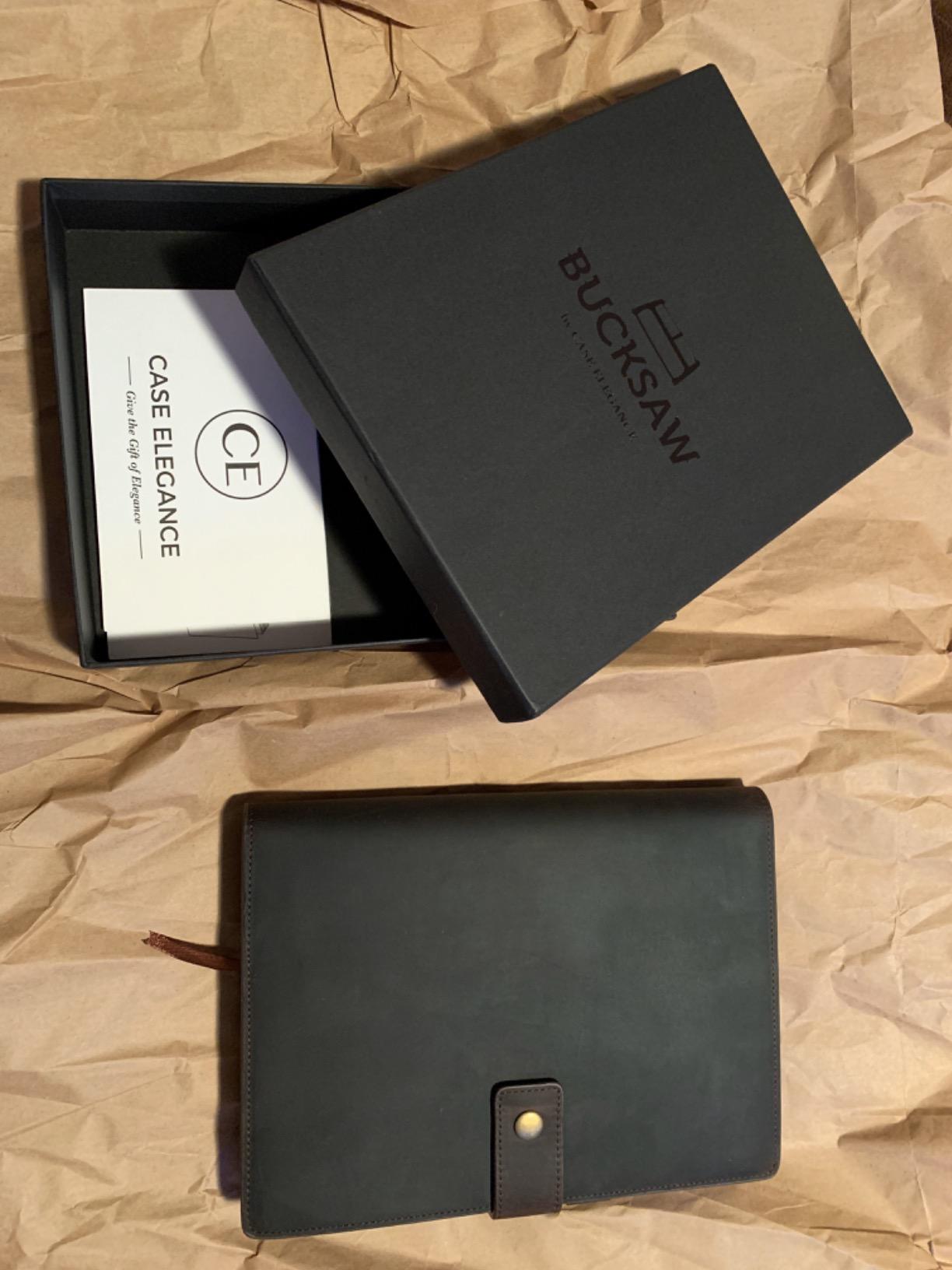 CASE ELEGANCE Full Grain Premium Leather Refillable Journal Cover with A5 Lined Notebook, Pen Loop, Card Slots, Brass Snap customer photo 2