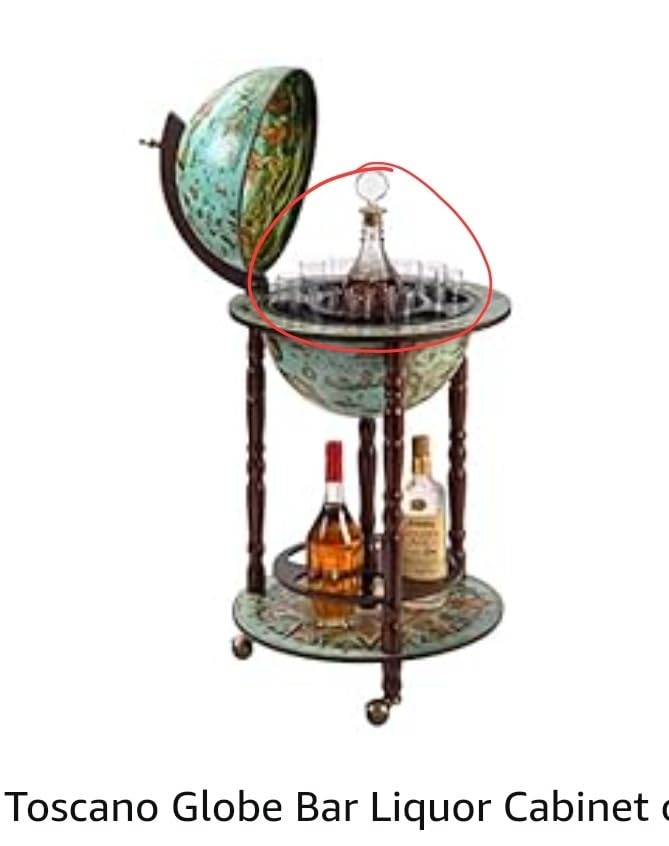 Design Toscano SJ360015 Sixteenth Century Cielo Replica Globe Bar Liquor Cabinet, 18 Inches Diameter, 36 Inches Tall, MDF, Hardwood and Paper, Blue Finish customer photo 1