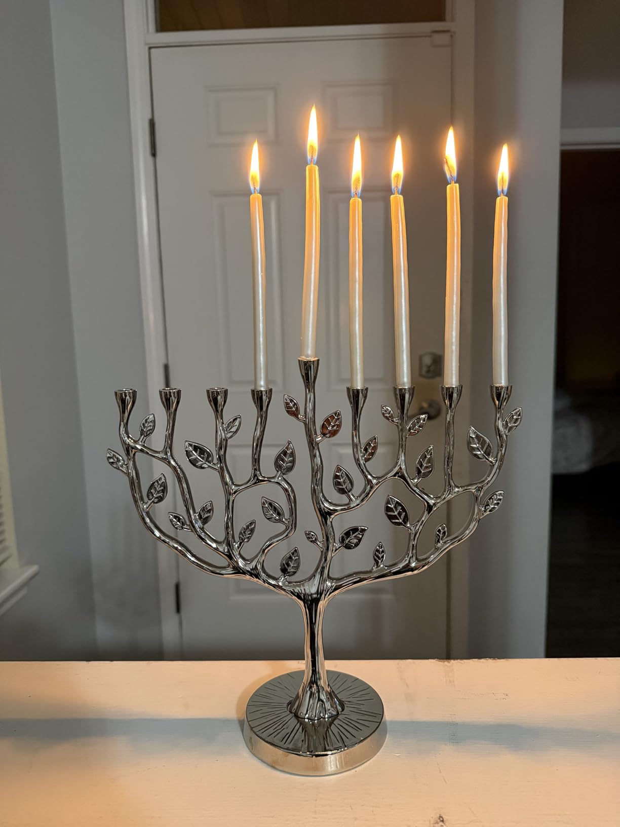 The Dreidel Company Hanukkah Menorah Large Tree of Life, Pewter Finish 11 Inches Long customer photo 1