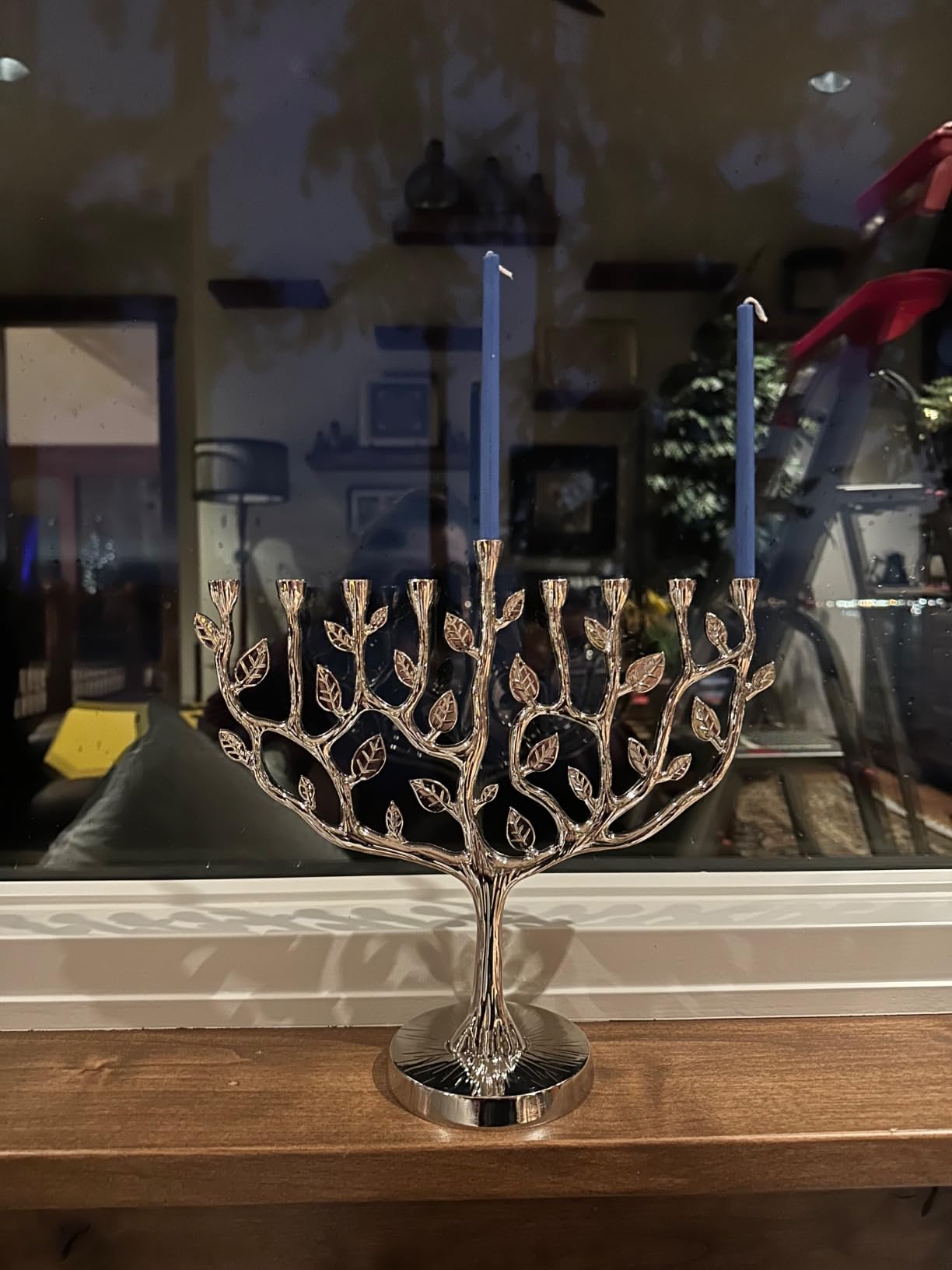 The Dreidel Company Hanukkah Menorah Large Tree of Life, Pewter Finish 11 Inches Long customer photo 2