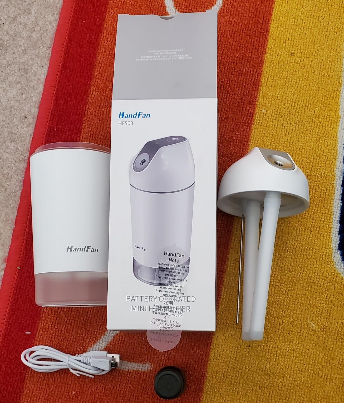 HandFan Small Portable Humidifier Rechargeable, 480ml Wireless Ultrasonic humidifier Battery Operated, Mini Personal Cordless Cool Mist Humidifiers, for Bedroom Office Travel Car Plants(Gray) customer photo 1