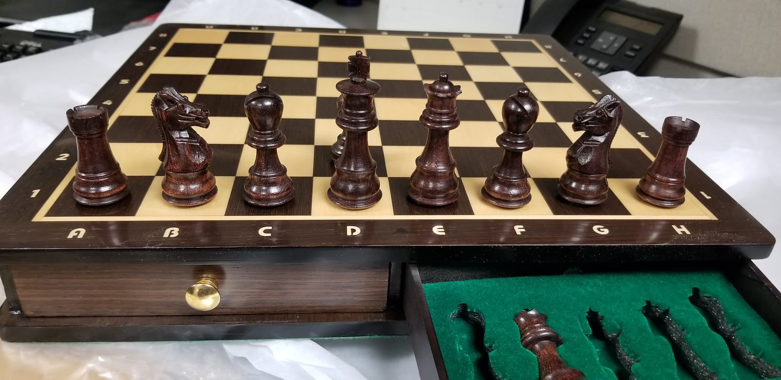 House of Chess - Ringy Rosewood/Boxwood Chess Set Pieces Galaxy Staunton 3