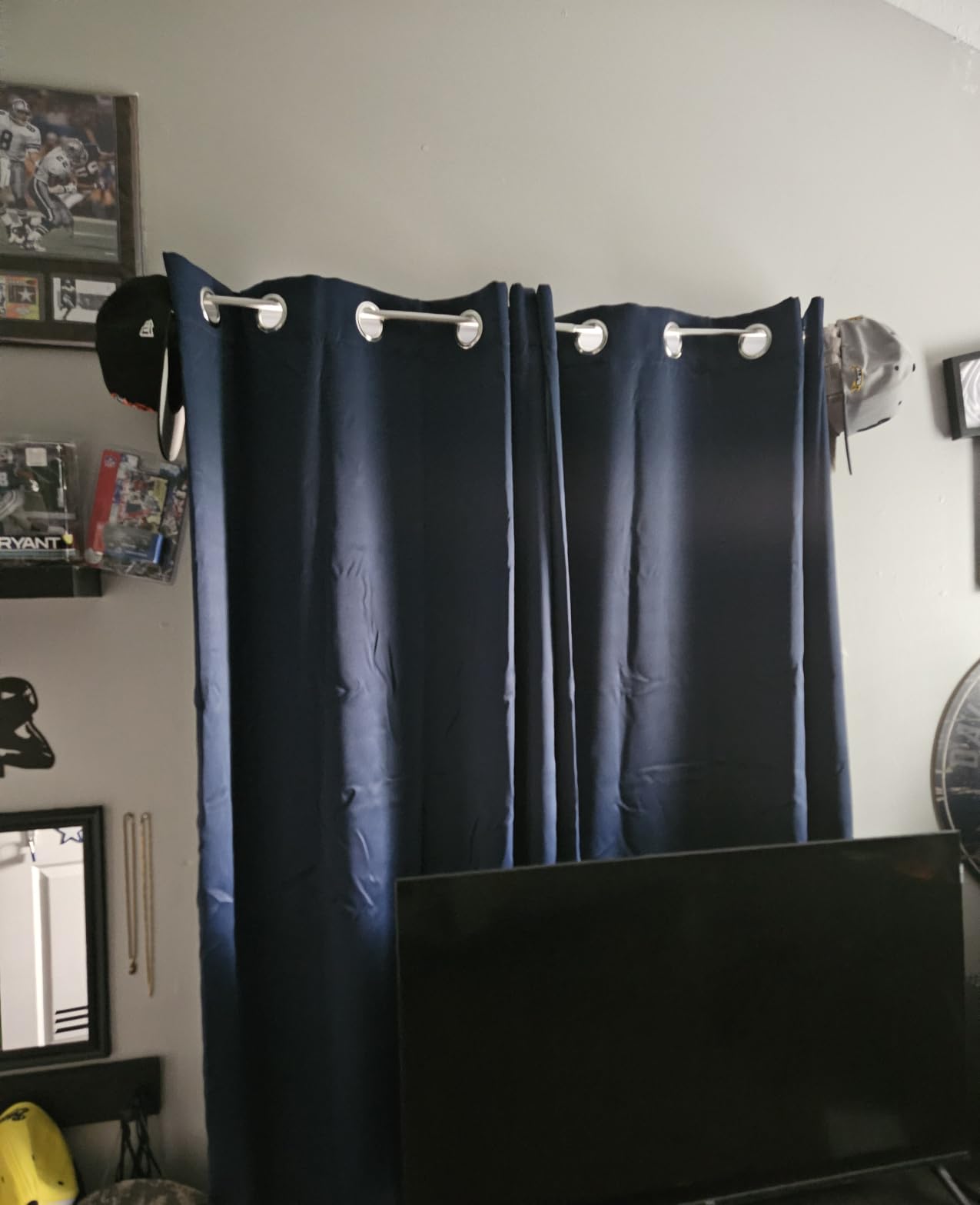 NICETOWN Grey Blackout Curtains 108 inches Long for Bedroom - Grommet Triple Weave Energy Saving Thermal Insulated Solid Drapes Sound Reducing Window Treatments for Living Room, W52 x L108, 2 Panels customer photo 1