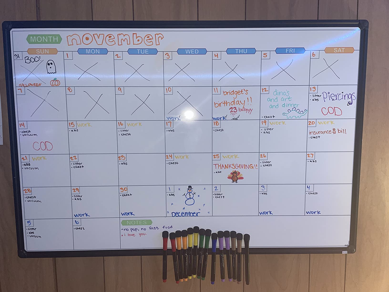 JILoffice Dry Erase Calendar Whiteboard, Magnetic Month Board 36 x 24 Inch | Black Aluminum Frame Wall Mounted for Office Home and School customer photo 1