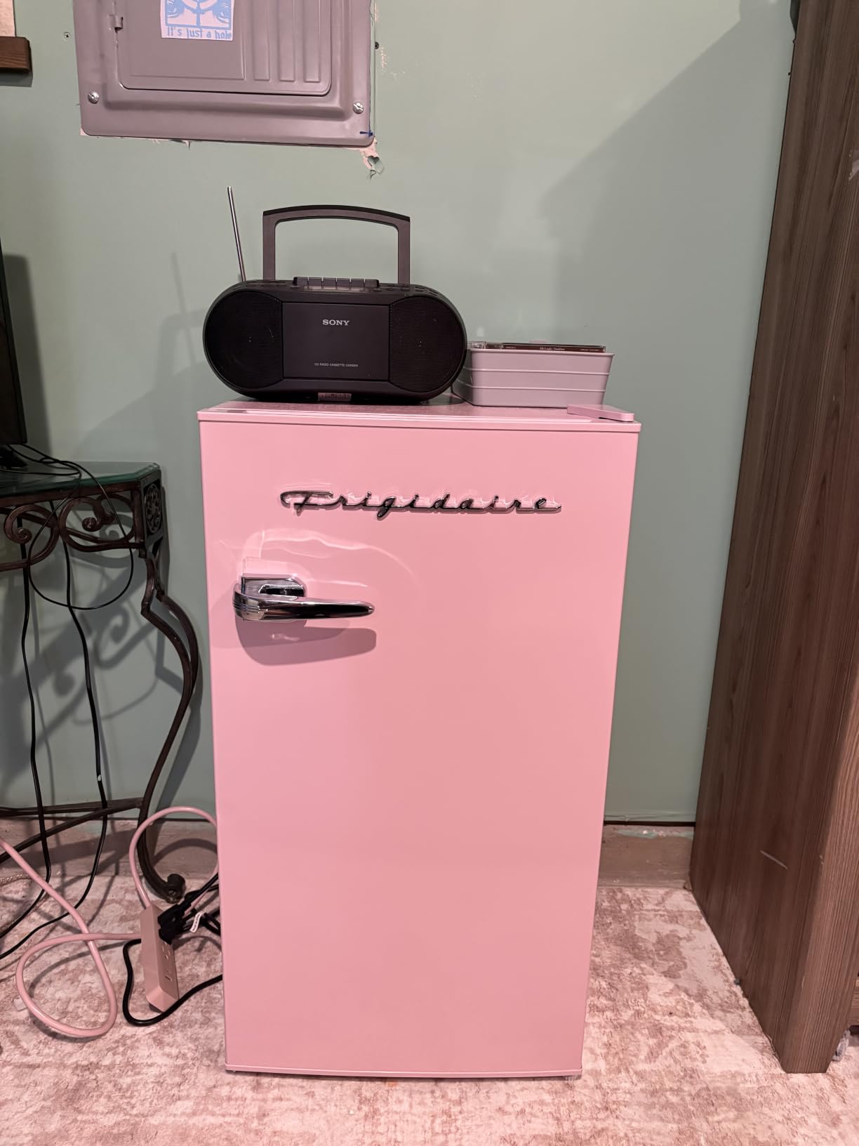 FRIGIDAIRE EFR376-BLACK 3.1 Cu Ft Black Retro Bar Fridge with Side Bottle Opener customer photo 1