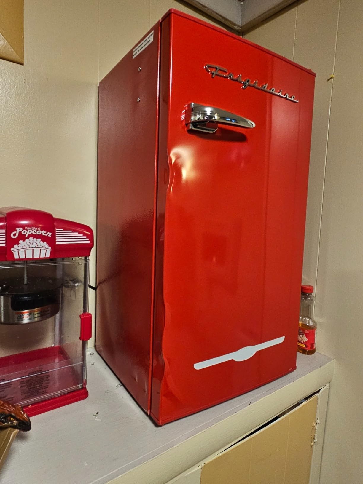 FRIGIDAIRE EFR376-BLACK 3.1 Cu Ft Black Retro Bar Fridge with Side Bottle Opener customer photo 2