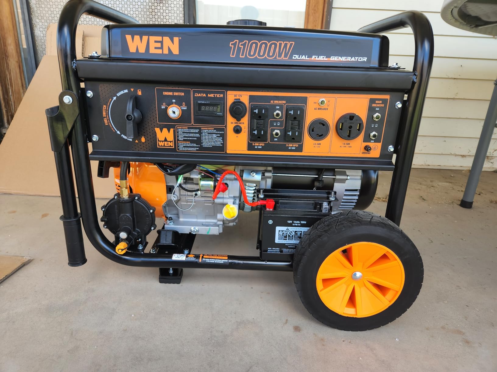 WEN 11,000-Watt 120V/240V Dual Fuel Portable Generator with Wheel Kit and Electric Start (DF1100T) customer photo 2
