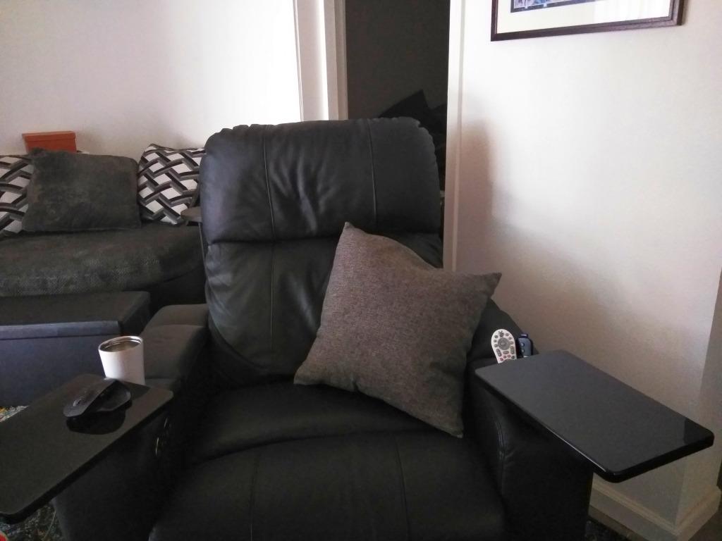 Seatcraft Julius Home Theater Seating Brown Single Recliner - Italian Leather, Big & Tall, Powered Headrest, Power Recline, USB-A Charging customer photo 1