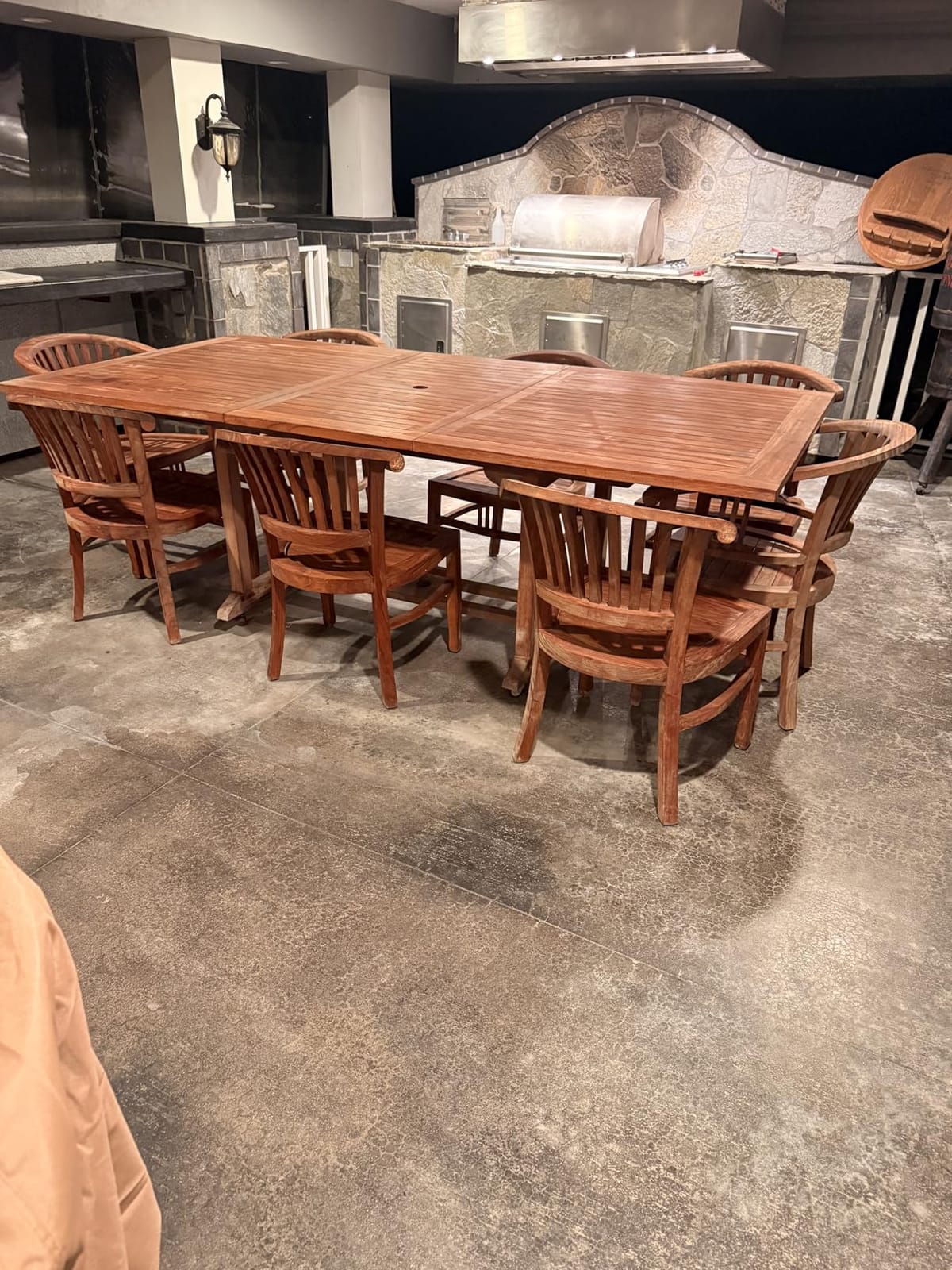ULTCOVER Rectangular Patio Heavy Duty Table Cover - 600D Tough Canvas Waterproof Outdoor Dining Table and Chairs General Purpose Furniture Cover Size 111L x 74W x 28H inch customer photo 1