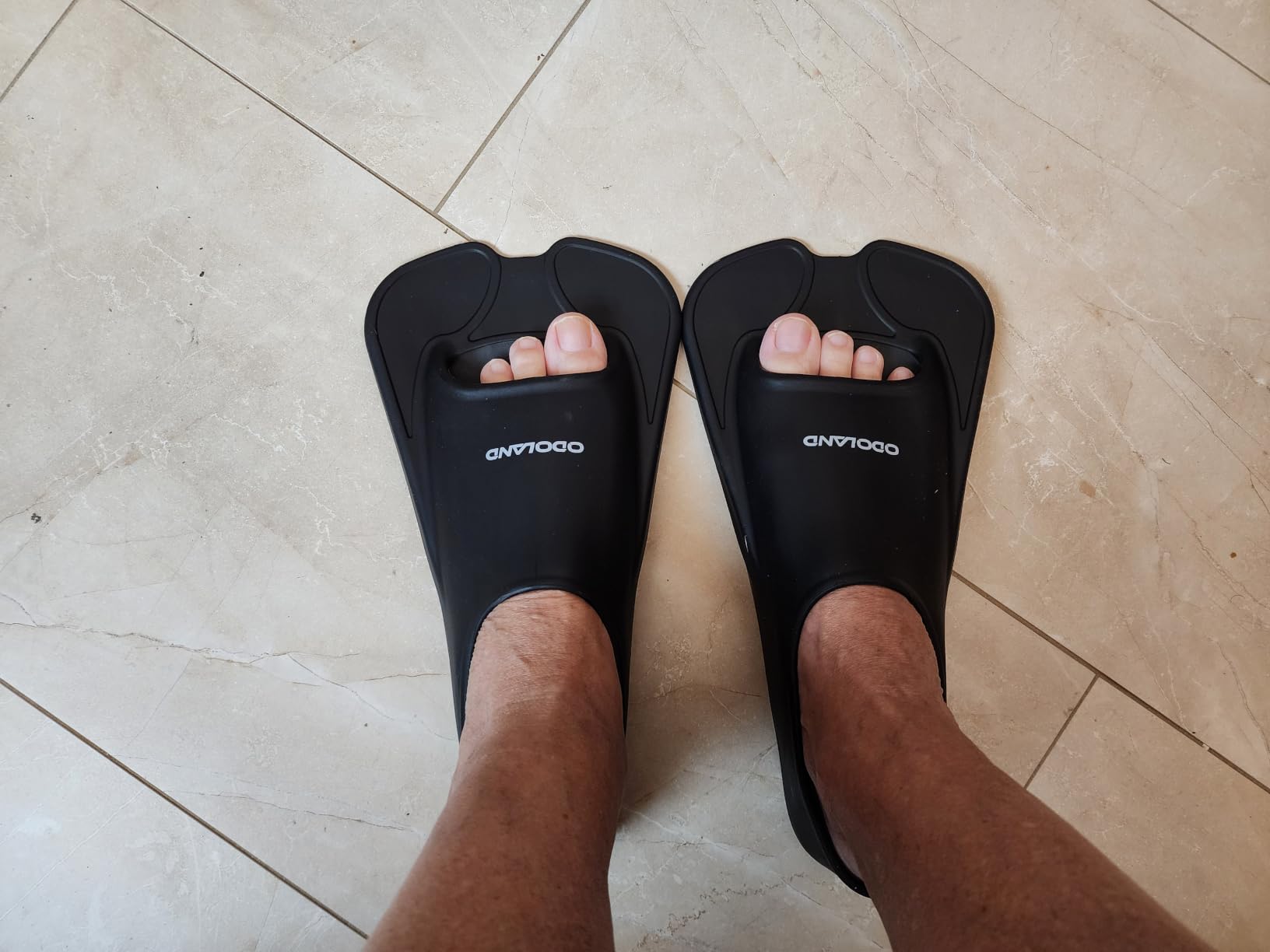 Odoland Swim Training Fins, Full Foot Pocket Travel Size for Adult customer photo 1