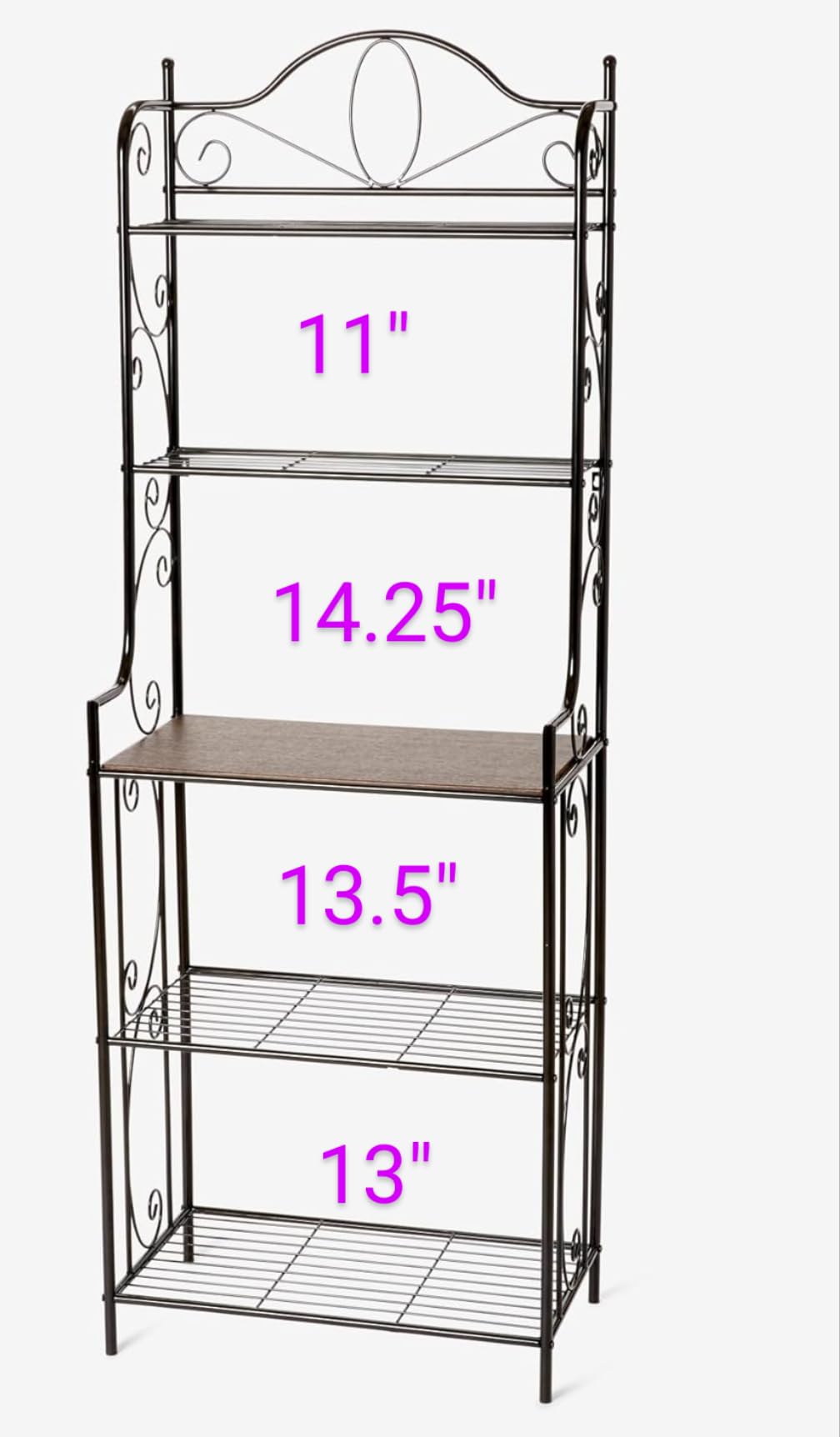 BrylaneHome Scroll Baker's Rack | 0, Black customer photo 2