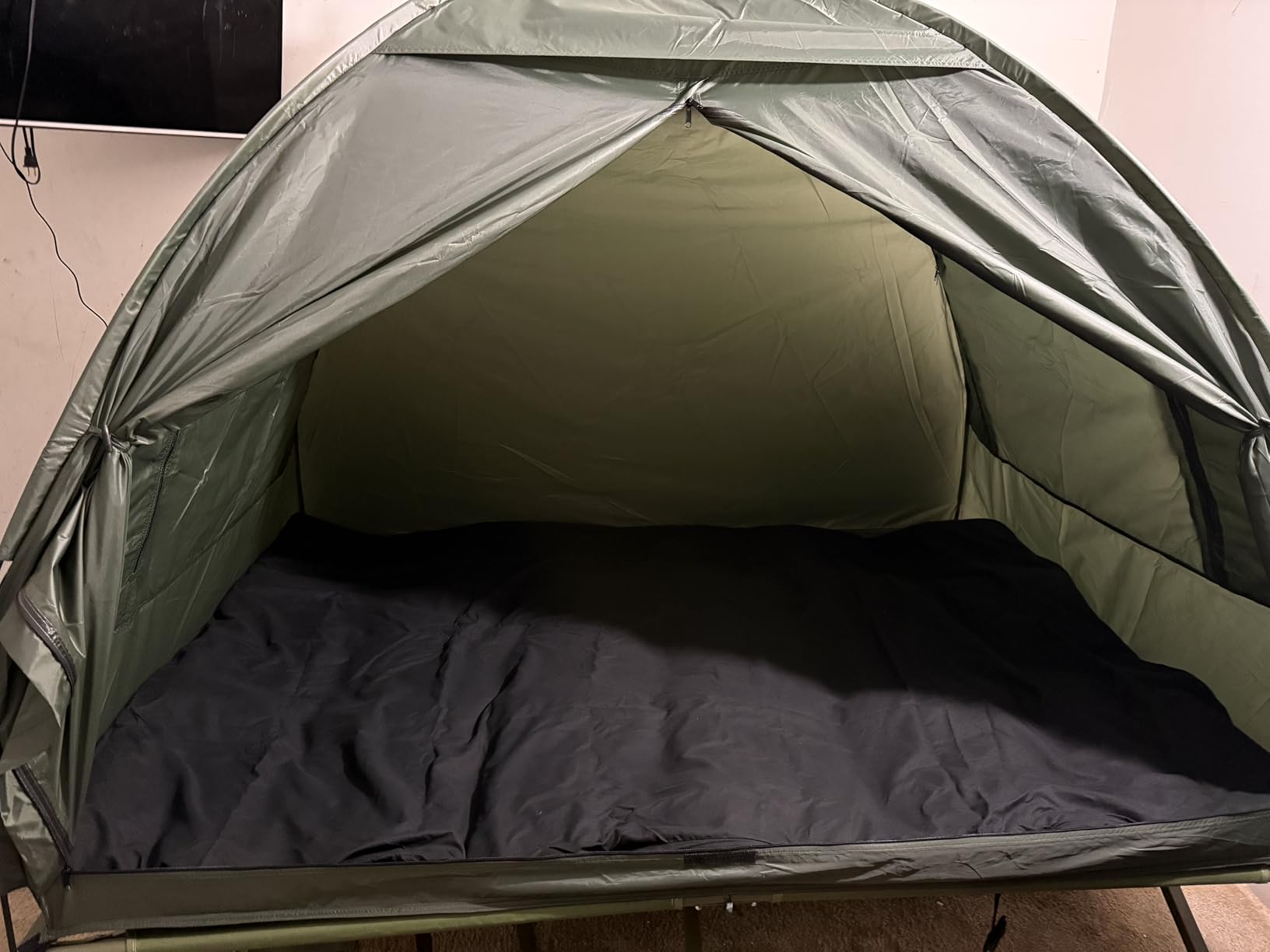 Outsunny 2 Person Cot Tent 4-in-1 Elevated Bed Combo with Air Mattress | Bed Cover, Foot Pump, Folding Off-Ground Camp Cot, Hiking, Backpacking customer photo 2