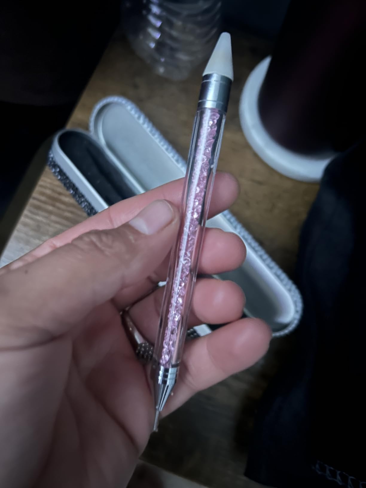 Nail Rhinestone Picker Dotting Tool with Extra 2 Wax Head, Dual-ended DIY Nail Art Tool With Pink Acrylic Handle customer photo 2