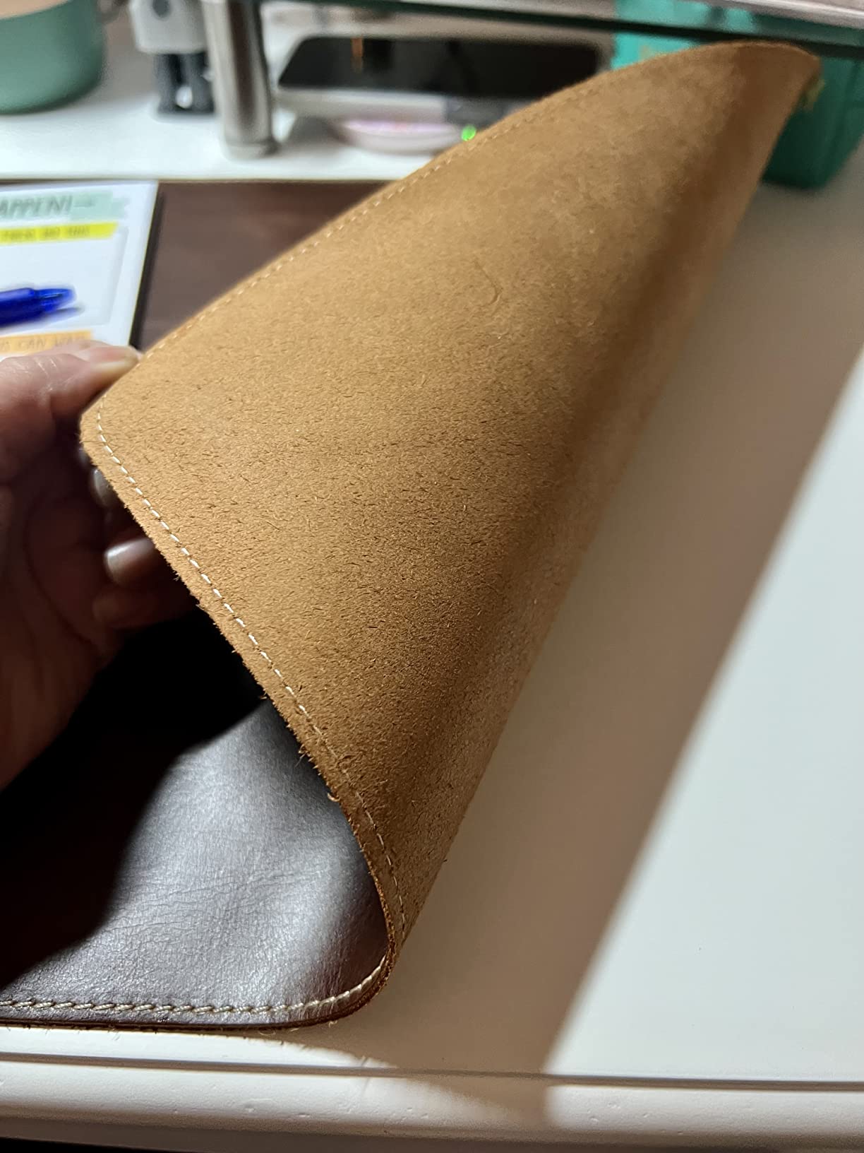 Londo Top Grain Leather Extended Mouse Pad - Large Desk Mat for Office & Gaming, Smooth Writing Surface, Non-Slip Base, Durable & Stylish Workspace Accessory customer photo 1