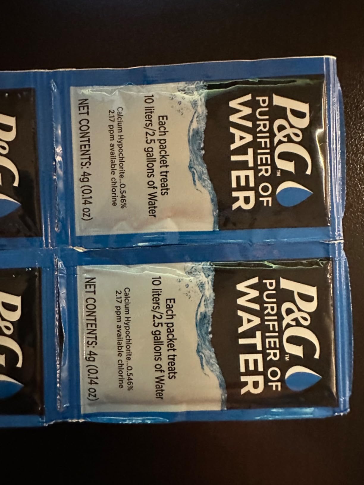 P&G Purifier of Water Portable Water Purifier Packets. Emergency Water Filter Purification Powder Packs for Camping, Hiking, Backpacking, Hunting, and Traveling. (12 Packets) customer photo 2