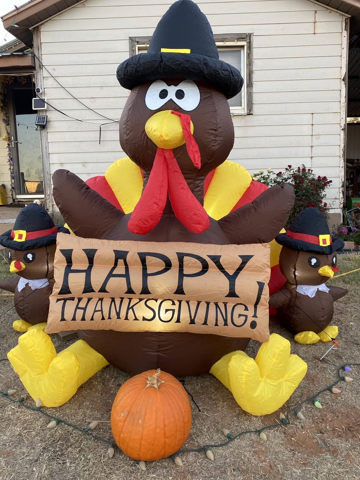 VIVOHOME 6ft Height Happy Thanksgiving Inflatable LED Lighted Turkey Family Blow up Outdoor Lawn Yard Decoration customer photo 2