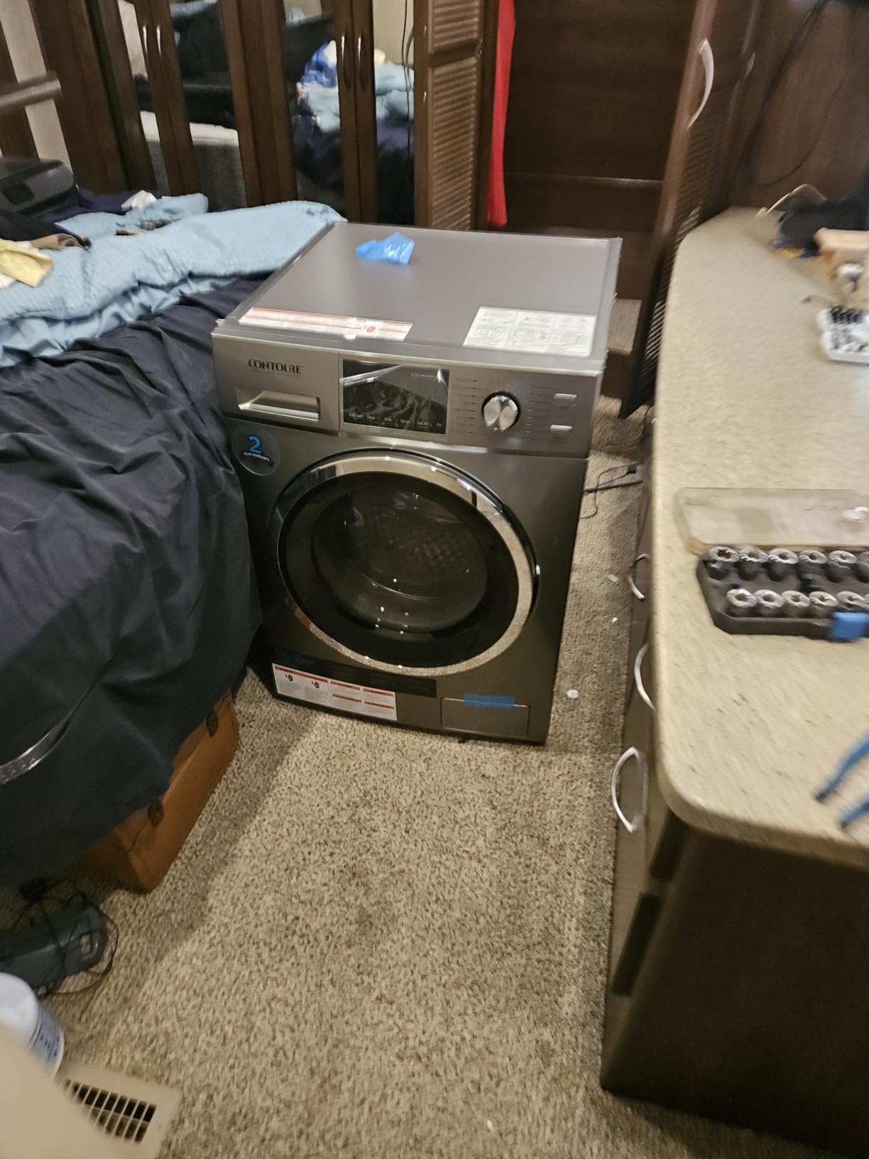 CONTOURE 2.7 cu ft Ventless Washer Dryer Combo with Steam, 120V White | All-in-one washes and dries in a single unit, no external venting required, fits RVs and apartments, model RV-WD900W customer photo 2
