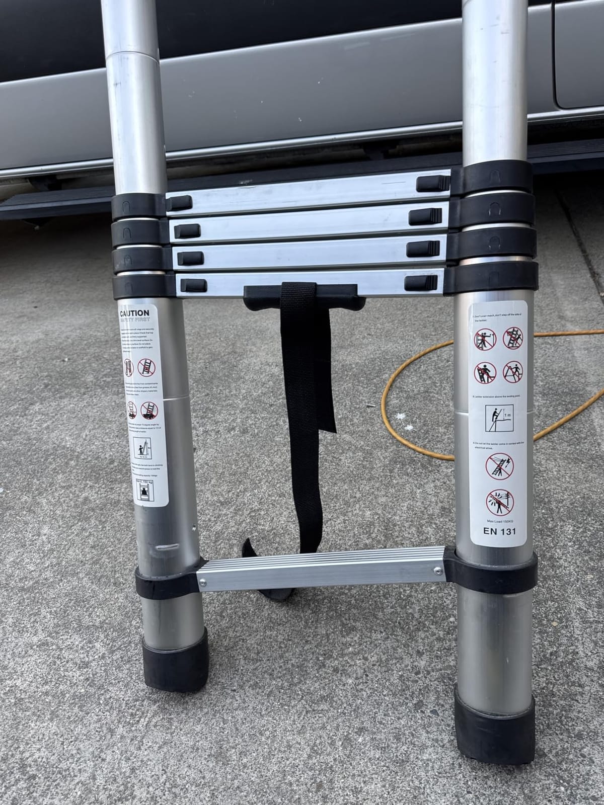 (12.5Ft/3.8M) Telescoping Ladders, EN131 Standards Aluminum Extension Ladder | Multi-Purpose Collapsible Ladder for RV or Outdoor Work customer photo 1
