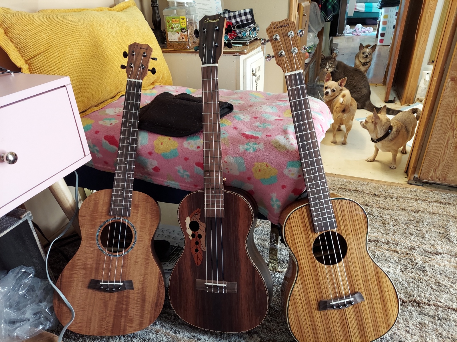 Caramel CB402 Baritone Electric All Solid Mahogany Wood Ukulele - 30'' Instrument Kit Small Hawaiian Guitar Beginner Starter Pack Bundle Gig bag, Strap, String Set customer photo 1