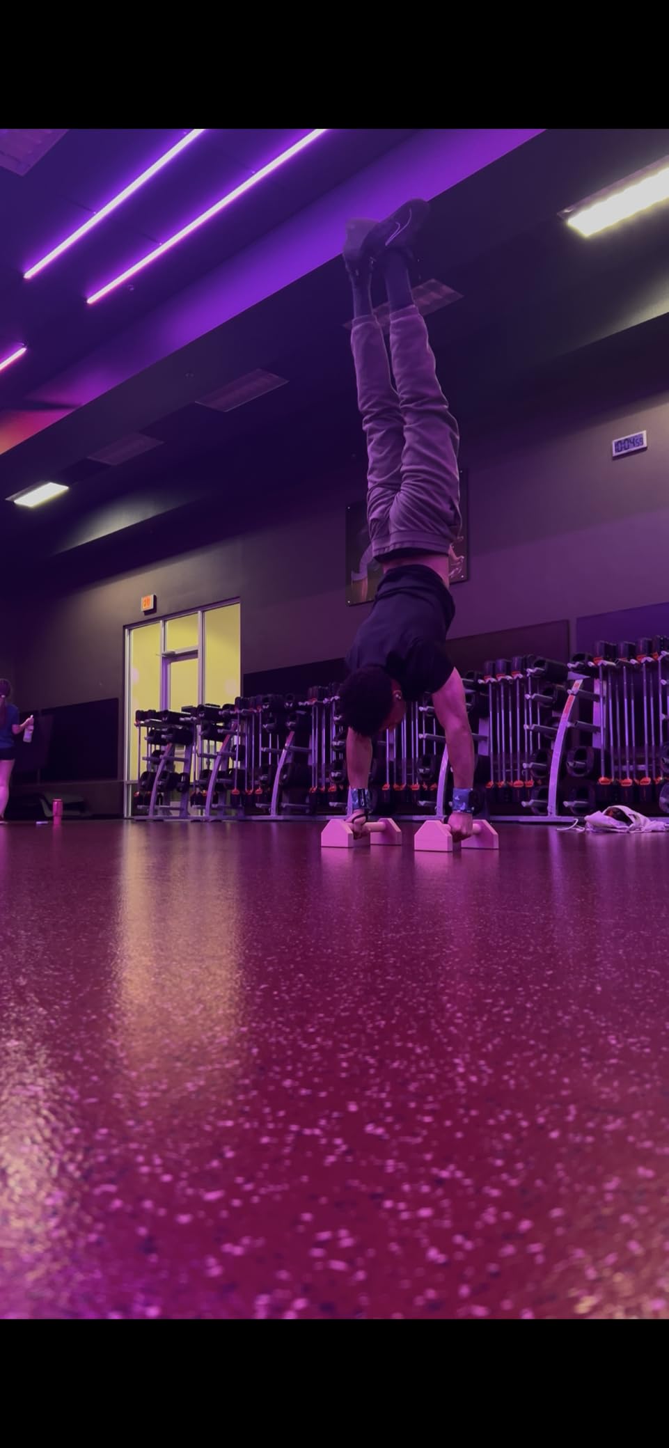 Calisthenics Wood Parallettes Bars | Push Up Bar That Will Not Slip or Wobble | Wrist Wraps Included customer photo 2