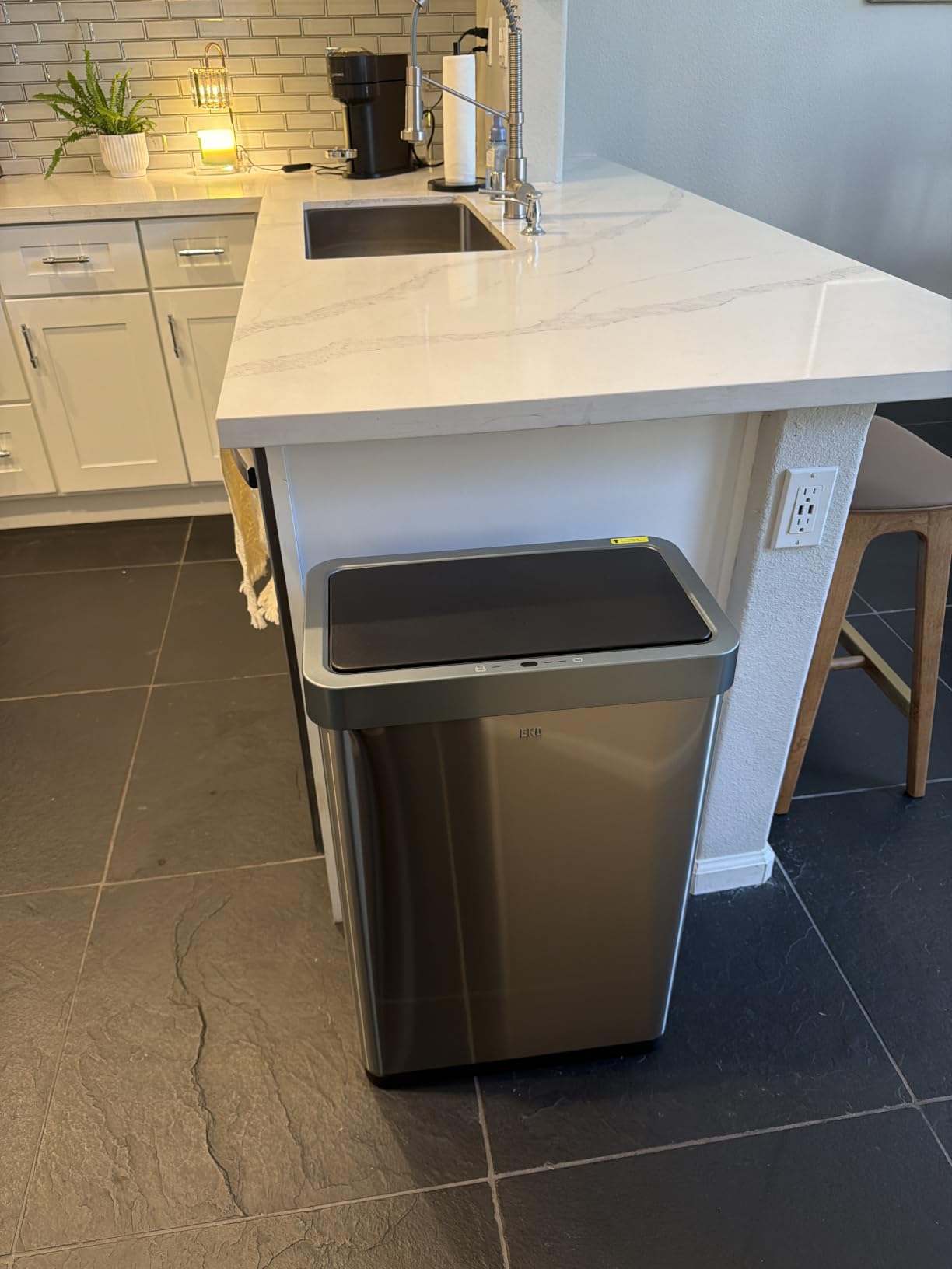 EKO Mirage X 80 Liter / 21.1 Gallons Motion Sensor Trash Can or Recycling Bin, Automatic Large Kitchen Trash Can Touchless, Stainless Steel customer photo 1