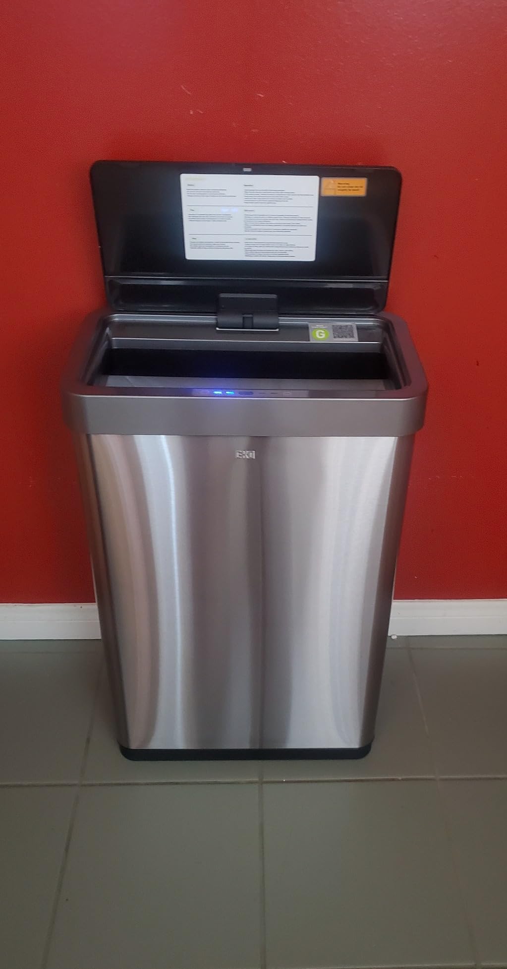 EKO Mirage X 80 Liter / 21.1 Gallons Motion Sensor Trash Can or Recycling Bin, Automatic Large Kitchen Trash Can Touchless, Stainless Steel customer photo 2
