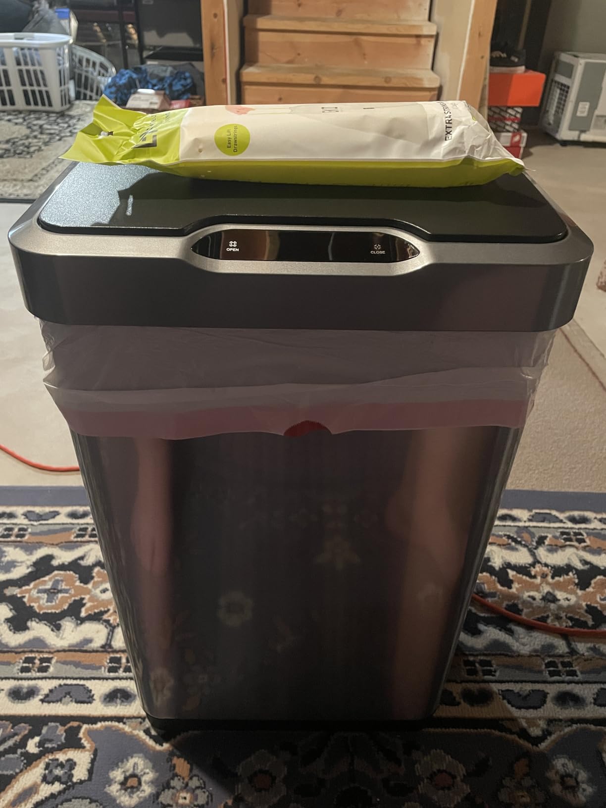 EKO Mirage-T 50 Liter / 13.2 Gallon Touchless Rectangular Motion Sensor Trash Can or Recycling Bin, Brushed Stainless Steel Finish customer photo 2