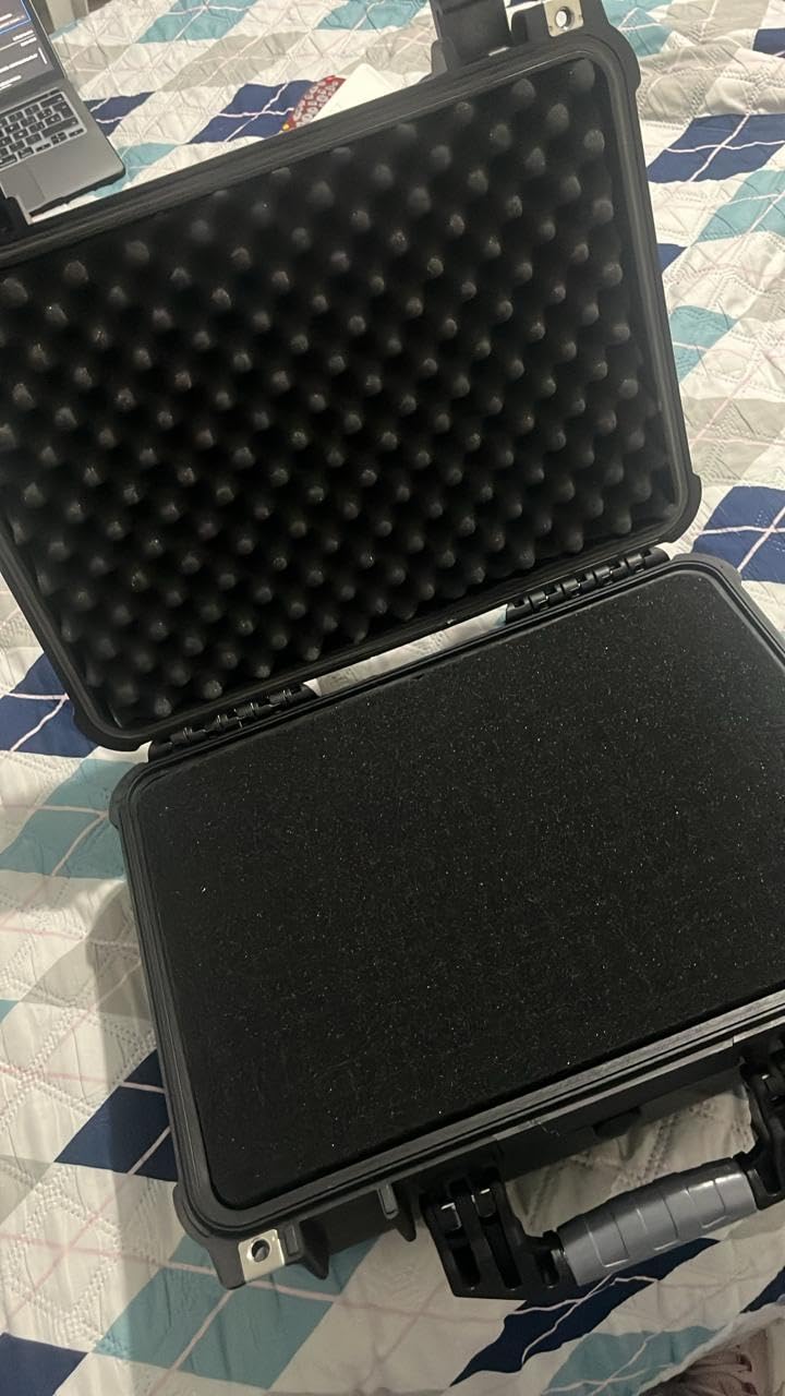 MEIJIA All Weather IP67 Waterproof Hard Camera Case, Hard Protective Case, Hard Case with Customizable Foam, Fit Use of Drones, Camera, Equipments, Pistols (Black, 15.98x12.99x6.85inches) customer photo 1