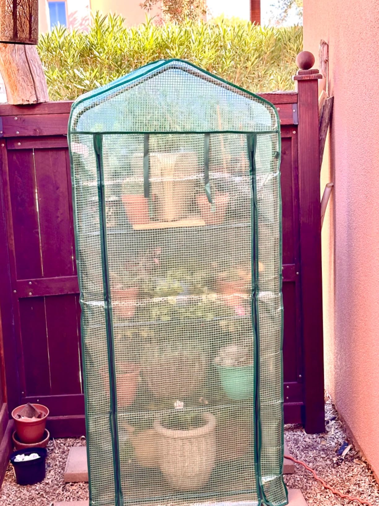 Ohuhu Mini Greenhouse for Indoor Outdoor, 27 x 19 x 62-Inch Small Plant Green House 4-Tier Rack Stand Portable Greenhouses with Durable PE Cover for Seedling, Ideal Gardening Gifts for Women Men customer photo 2