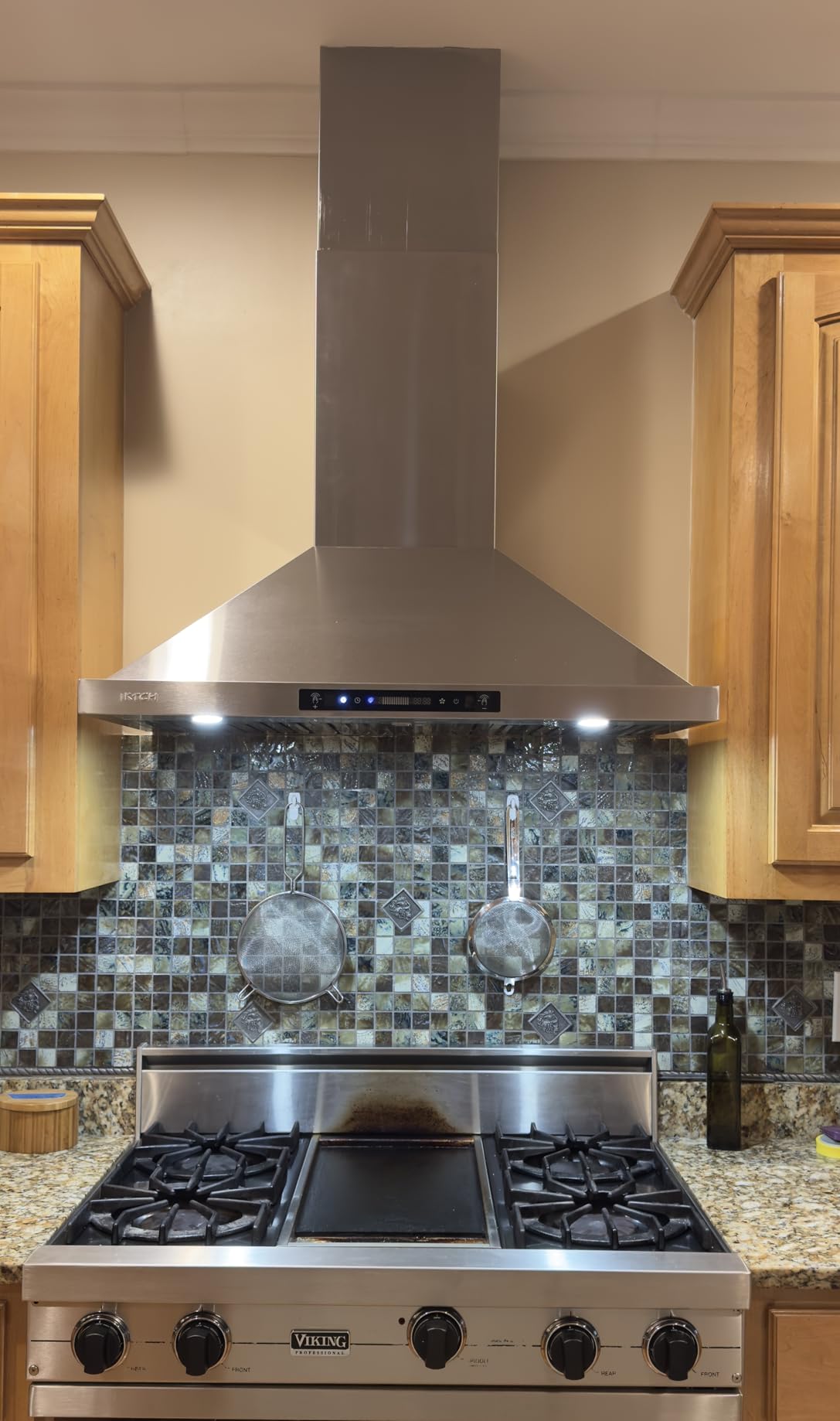 IKTCH 36-inch Wall Mount Range Hood 900 CFM Ducted/Ductless Convertible, Kitchen Chimney Vent Stainless Steel with Gesture Sensing & Touch Control Switch Panel, 2 Pcs Adjustable Lights (IKP02-36'') customer photo 2