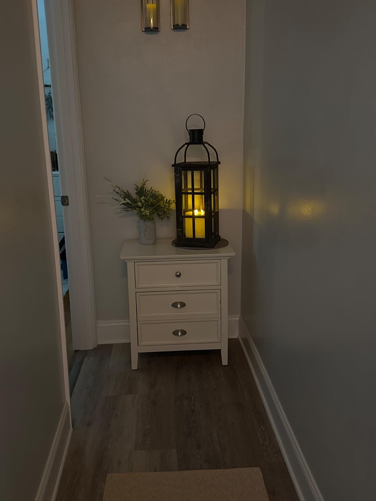 Glitzhome Decorative Candle Lanterns, Set of 2 Farmhouse Oversized Wooden Lanterns Decor Black Lanterns for Porch, Patio, Garden, Balcony, Wedding, Table Centerpiece Decorations(No Glass) customer photo 2