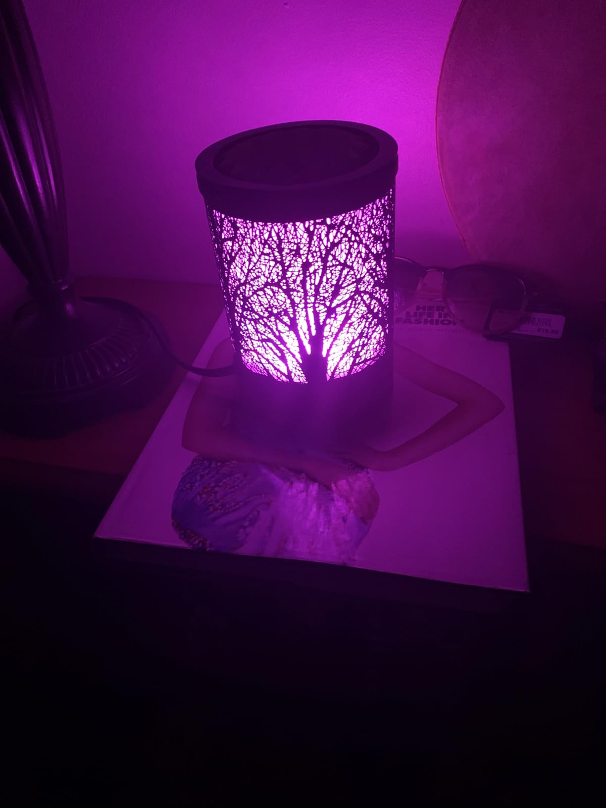Enaroma Fragrance Wax Melts Warmer with 7 Colors LED Changing Light Classic Black Forest Design Scent Oil Candle Warmer for Home Black Forest customer photo 1