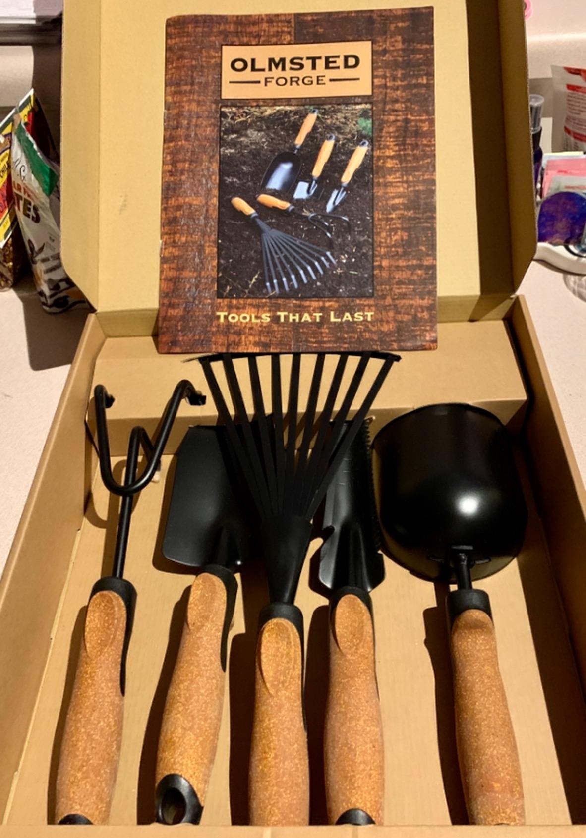 Garden Tool Set, 5 Pieces, Heavy Duty Powder Coated Steel, Cork Handle customer photo 1