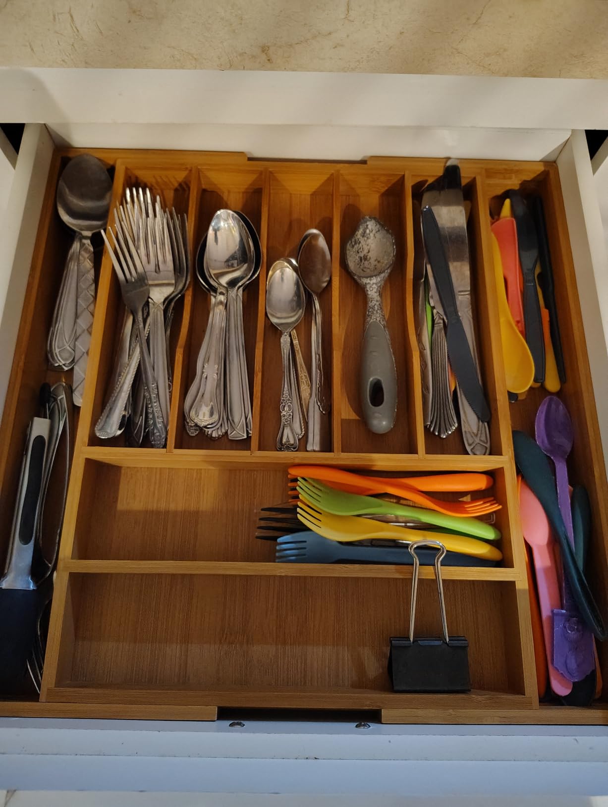 ROYAL CRAFT WOOD Luxury Bamboo Kitchen Drawer Organizer - Silverware Organizer, Utensil Holder & Cutlery Tray Drawer Dividers for Flatware (9 Slot, Natural) customer photo 2