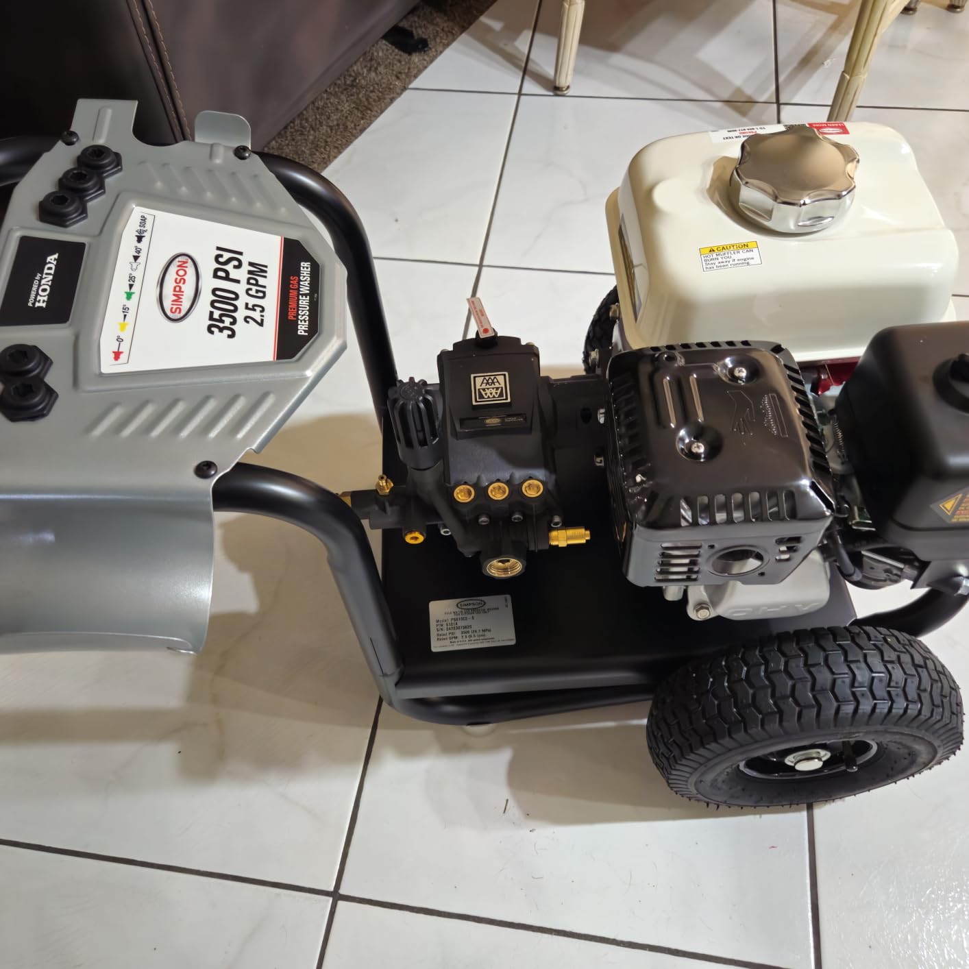 Simpson PowerShot 3500 PSI Gas Pressure Washer, 2.5 GPM, Honda GX200 Engine | Gas Power Washer For Professionals. AAA Triplex Pump, 25' MorFlex Hose, 5 Nozzles, Steel Frame. 49-State Compliant. PS3228 customer photo 2