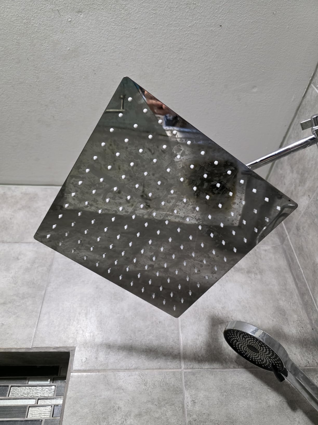 NearMoon Rain Shower Head, High Flow Stainless Steel Square Rainfall Shower, Waterfall Bath Shower Body Covering, Ceiling or Wall Mount (12 Inch, Matte Black) customer photo 1
