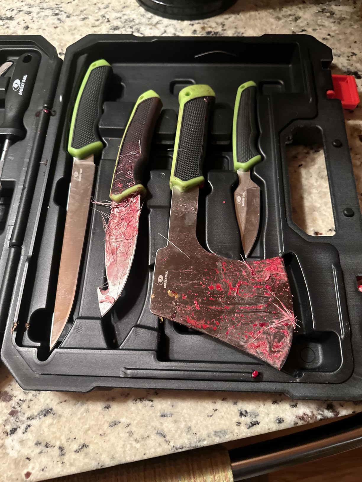 Mossy Oak Hunting Field Dressing Kit | 10 Piece Portable Butcher Game Processing Set with Storage Case, for Deer Hunting, Fishing, Camping, Survival customer photo 1